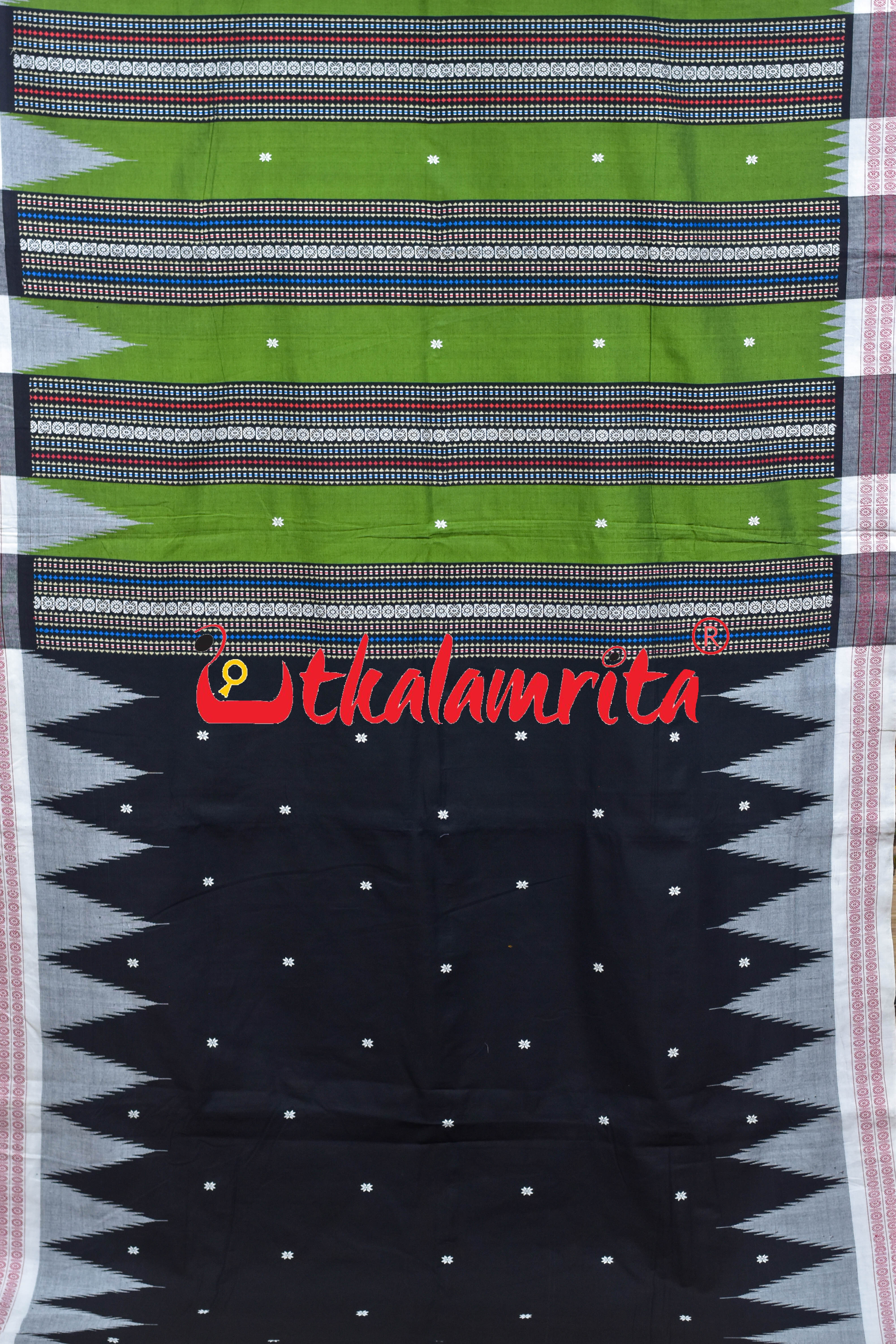 Black Green Original Ganjam Bomkai Lehenga Saree