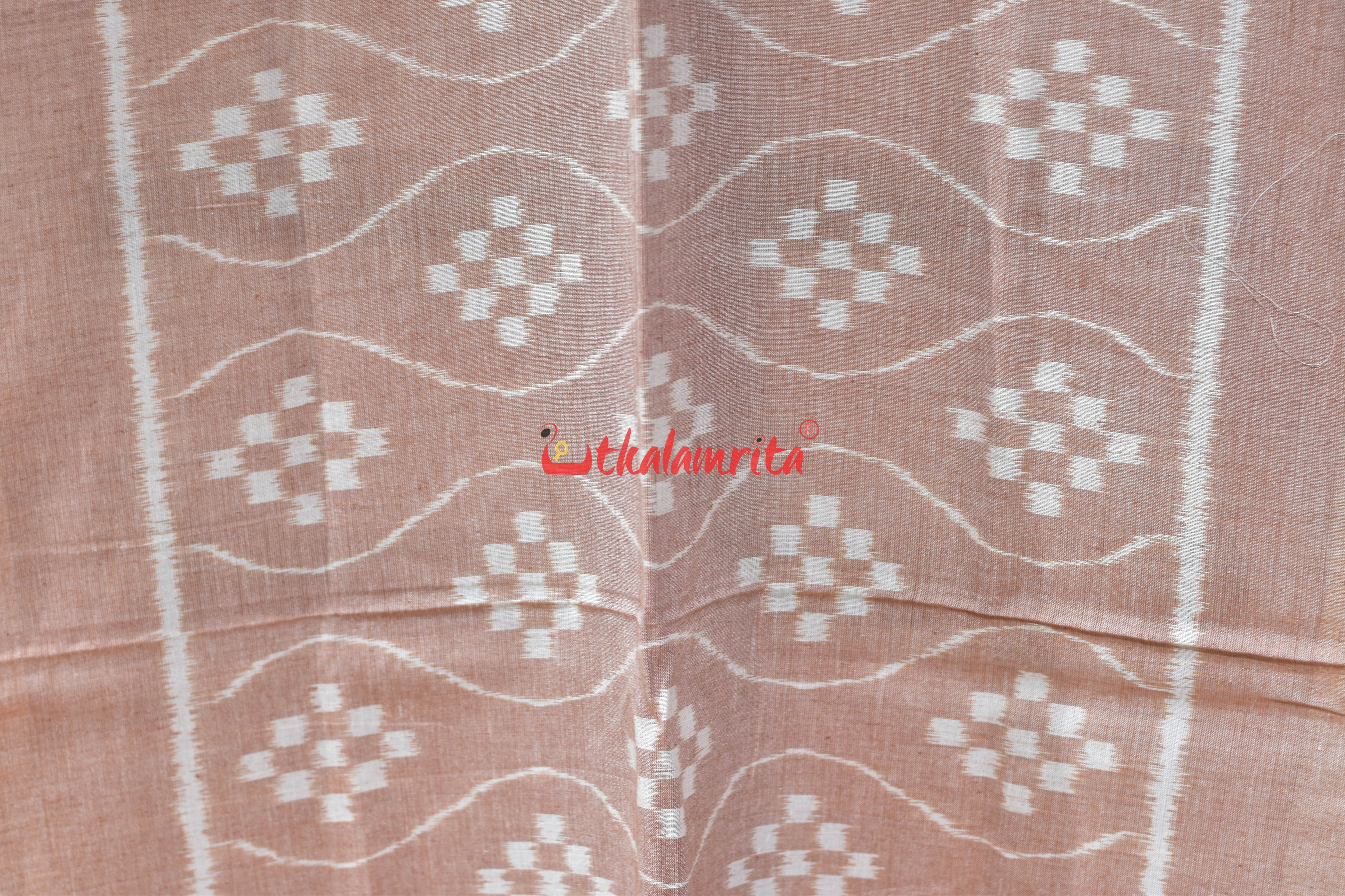 Peach Pasapali Waves Ikat Cotton (Stole)