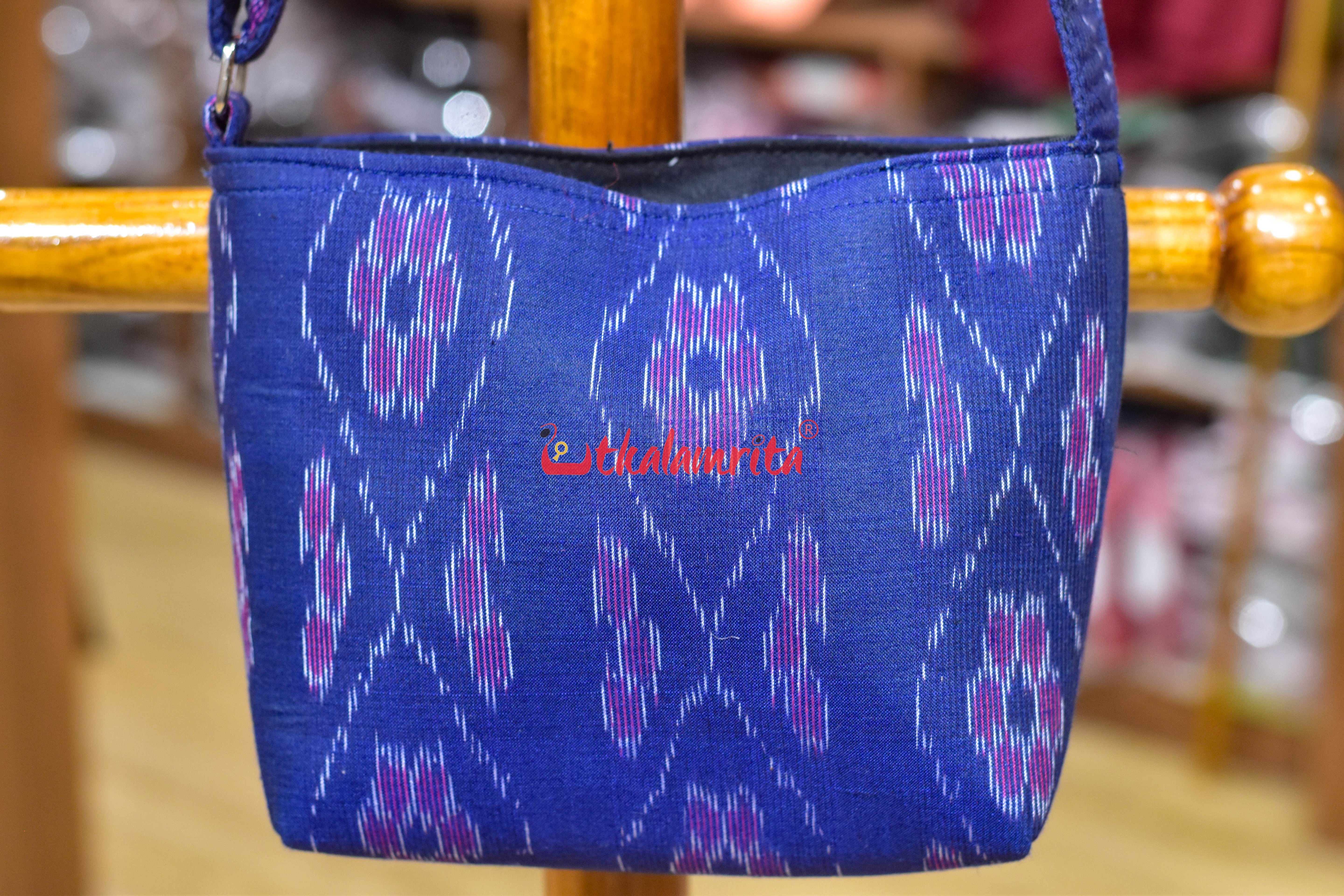 Blue Flower Bandha Small Sling Bag