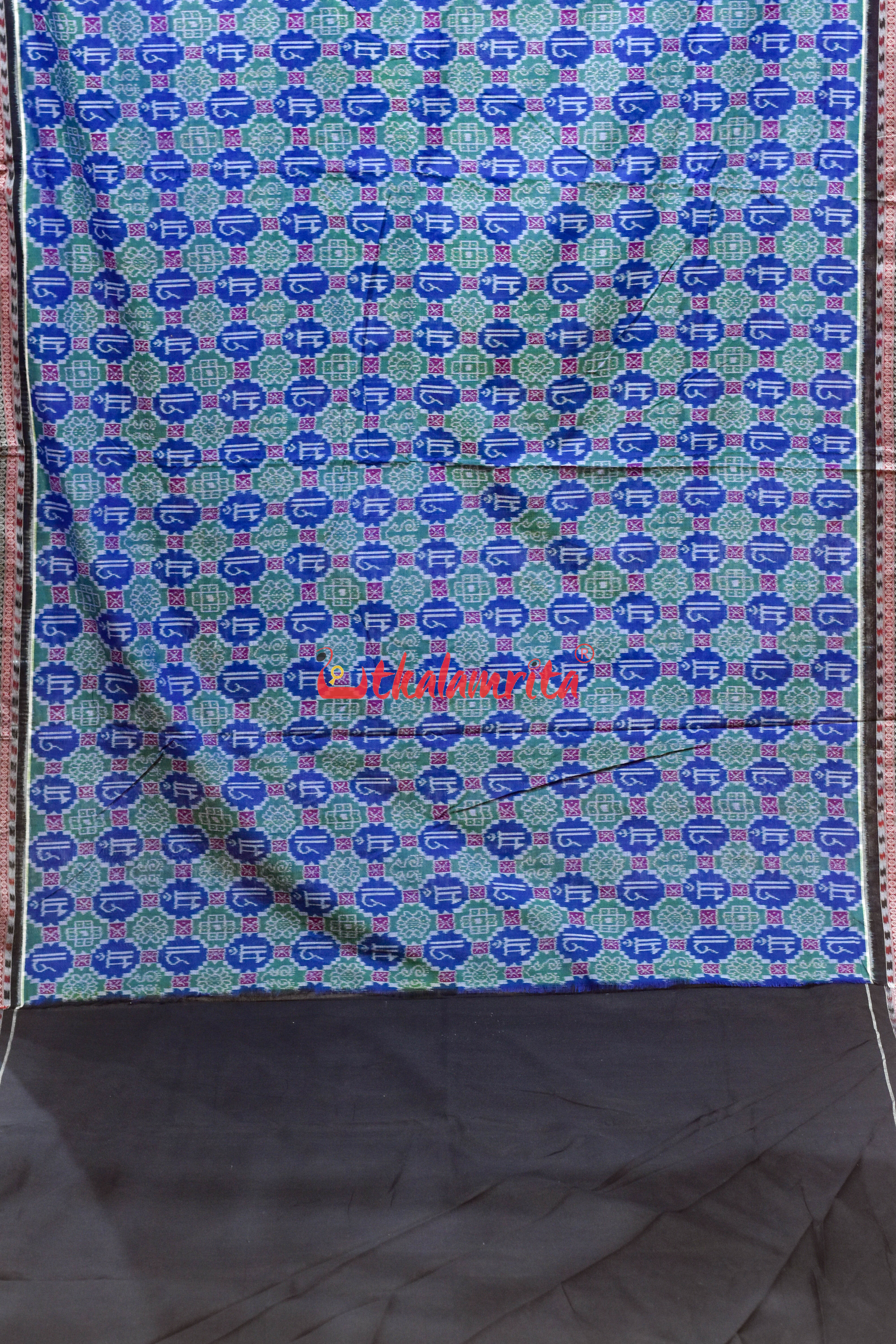 Teal Blue Maa Sambalpuri Cotton Saree