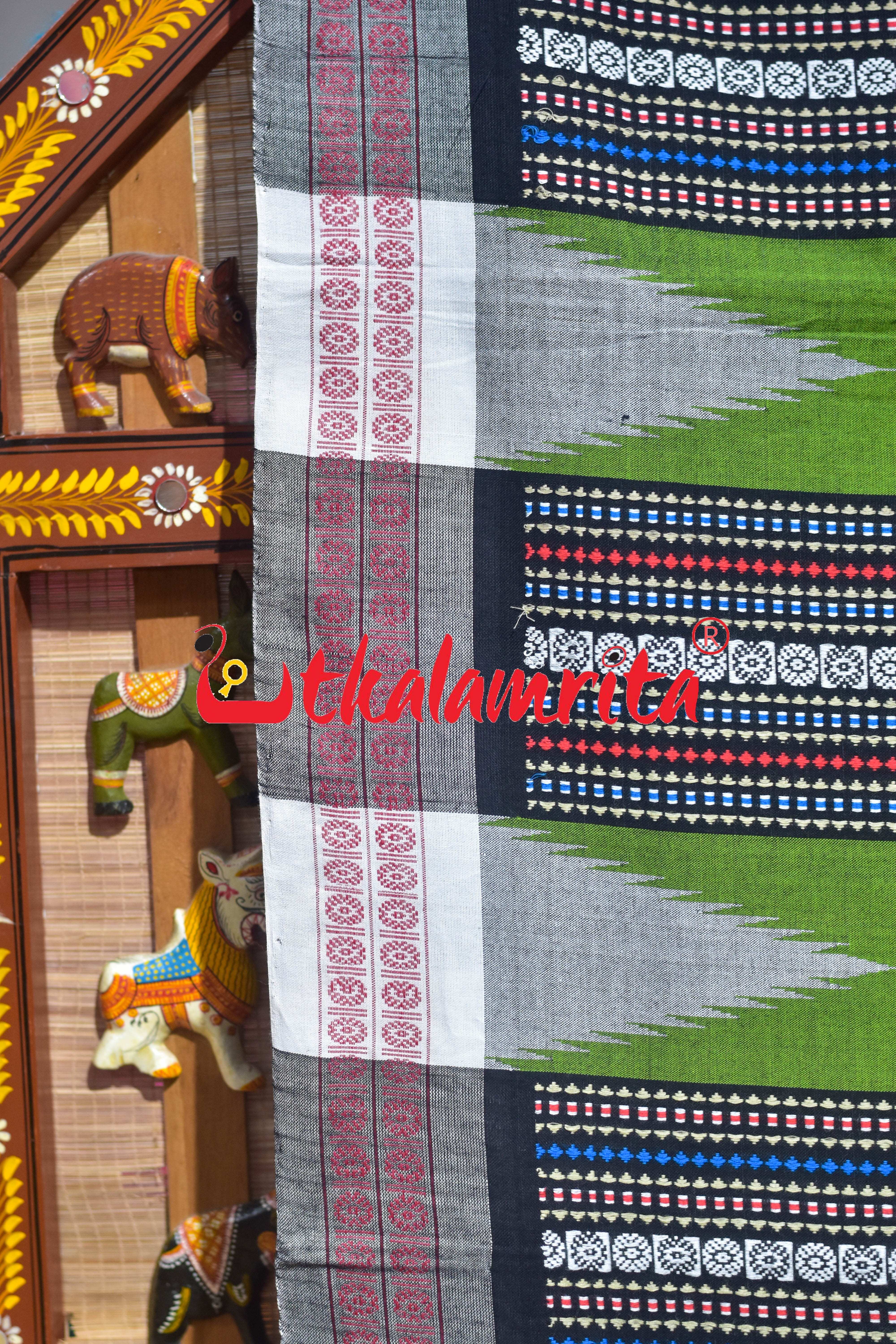 Black Green Original Ganjam Bomkai Lehenga Saree