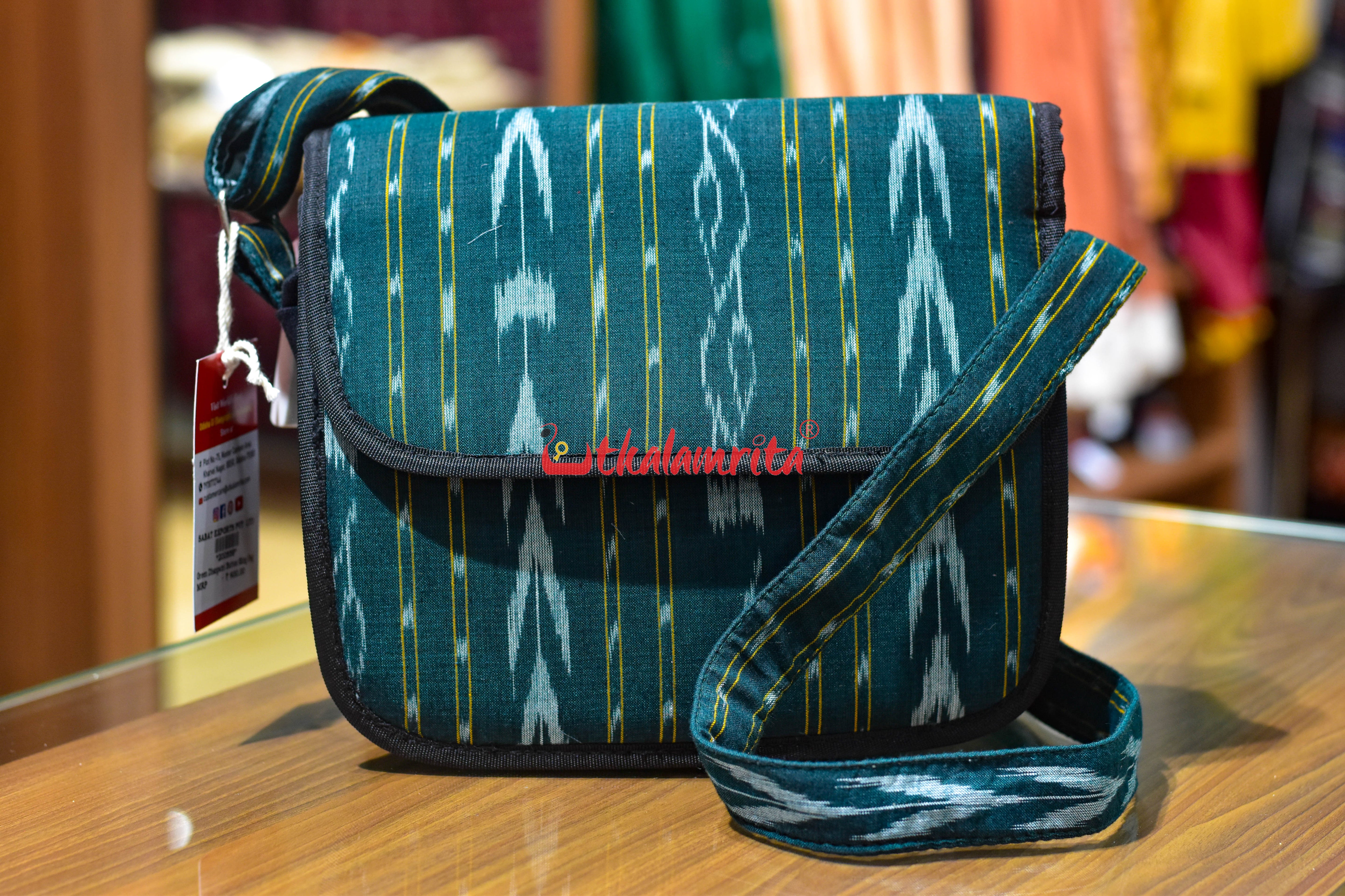 Green Dhanpatri Button Sling Bag
