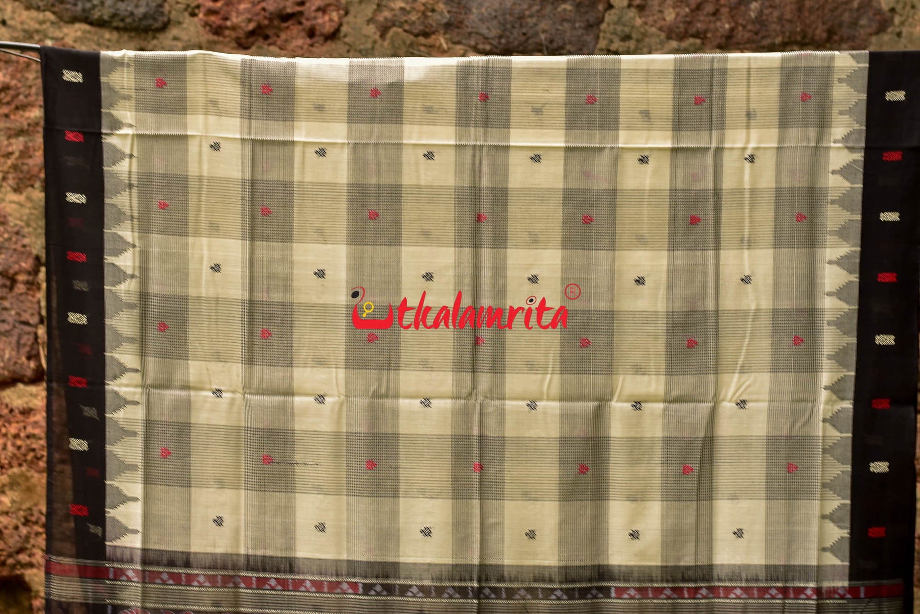 Black Tortoise Phoda Kumbha Cotton Saree