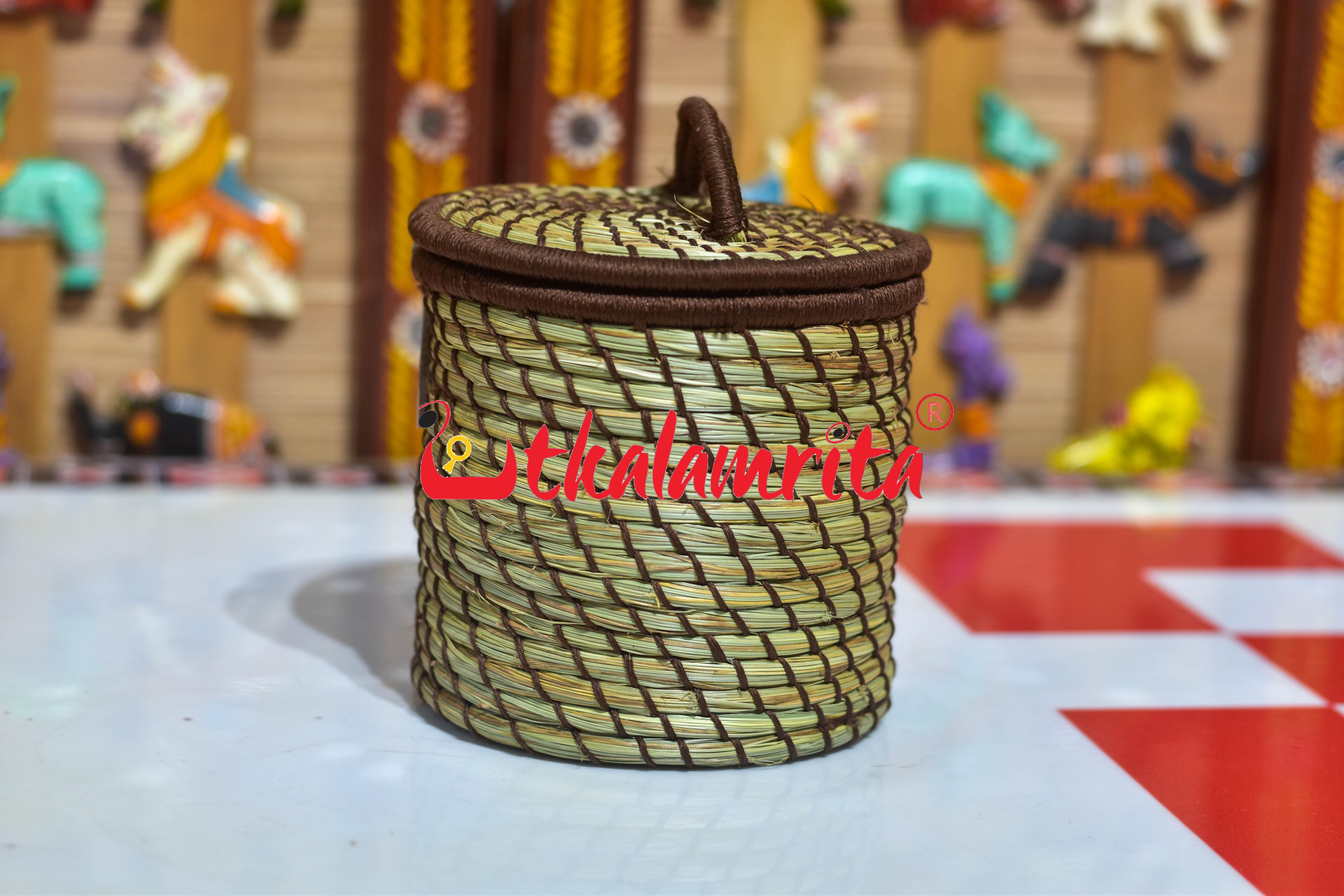 Sabai Grass Thread Medi Box (Brown)