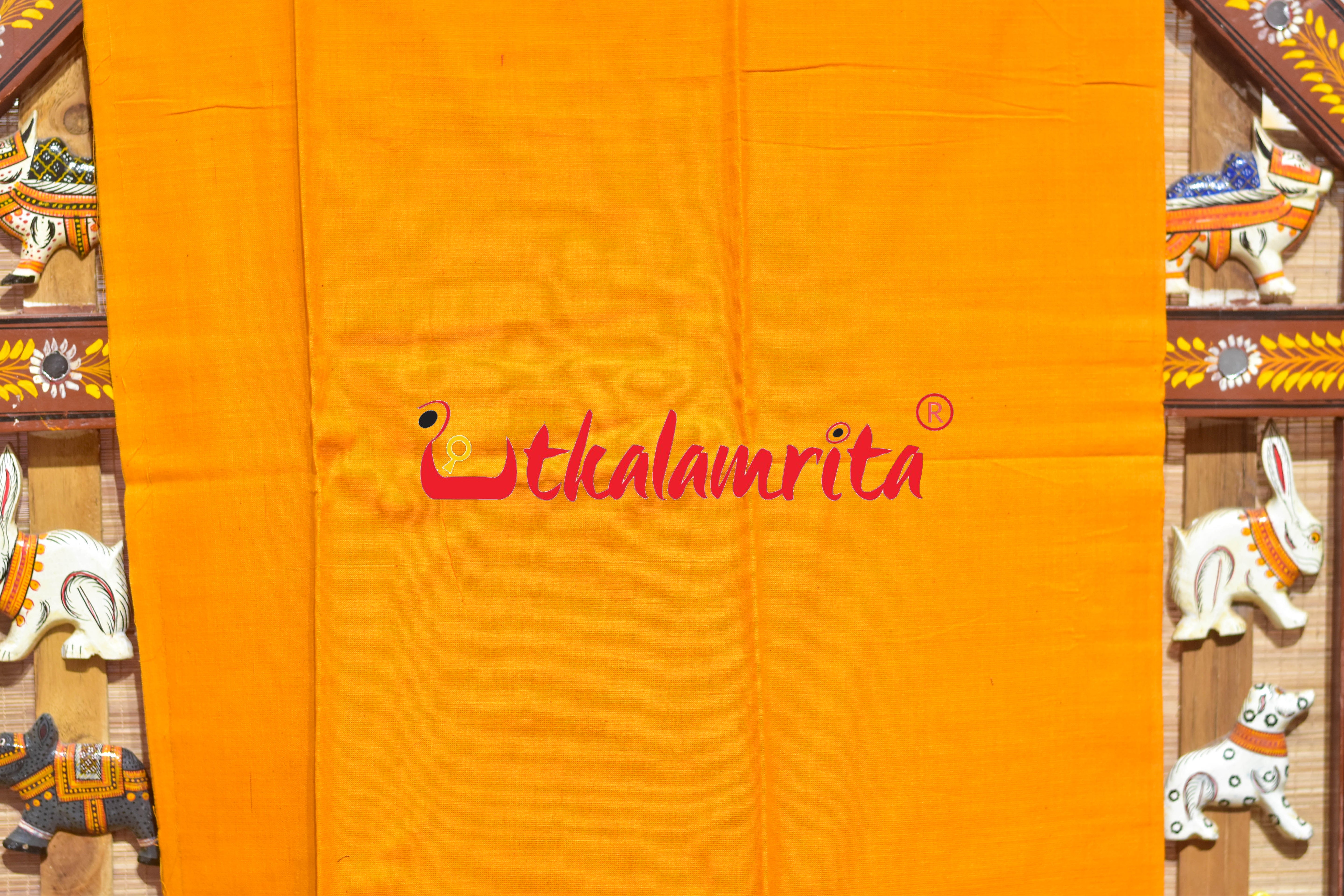 Coffee Yellow Pasapali and Kadha Dress Set