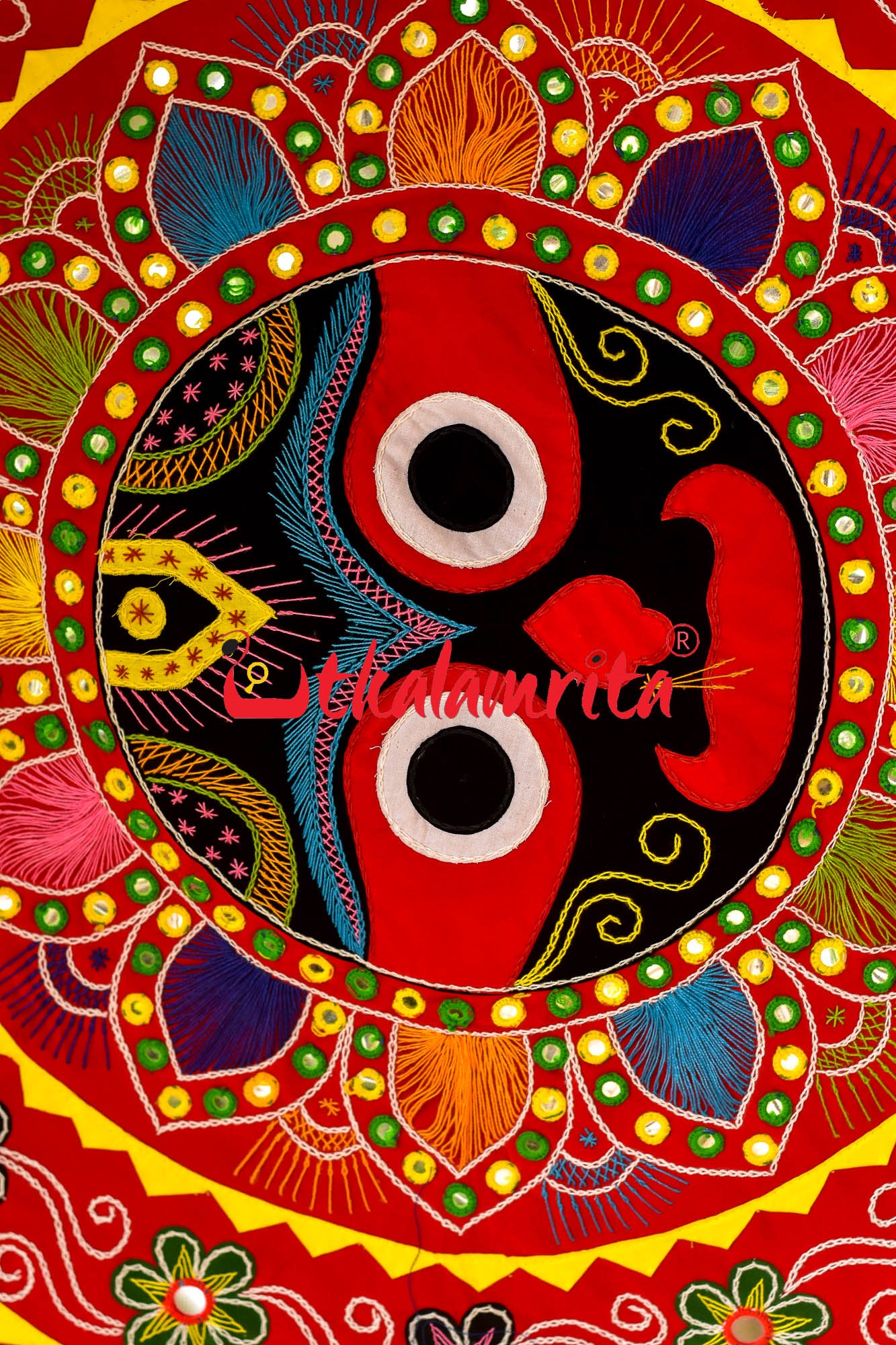 Red Jagannath Applique (Green Belapatra)