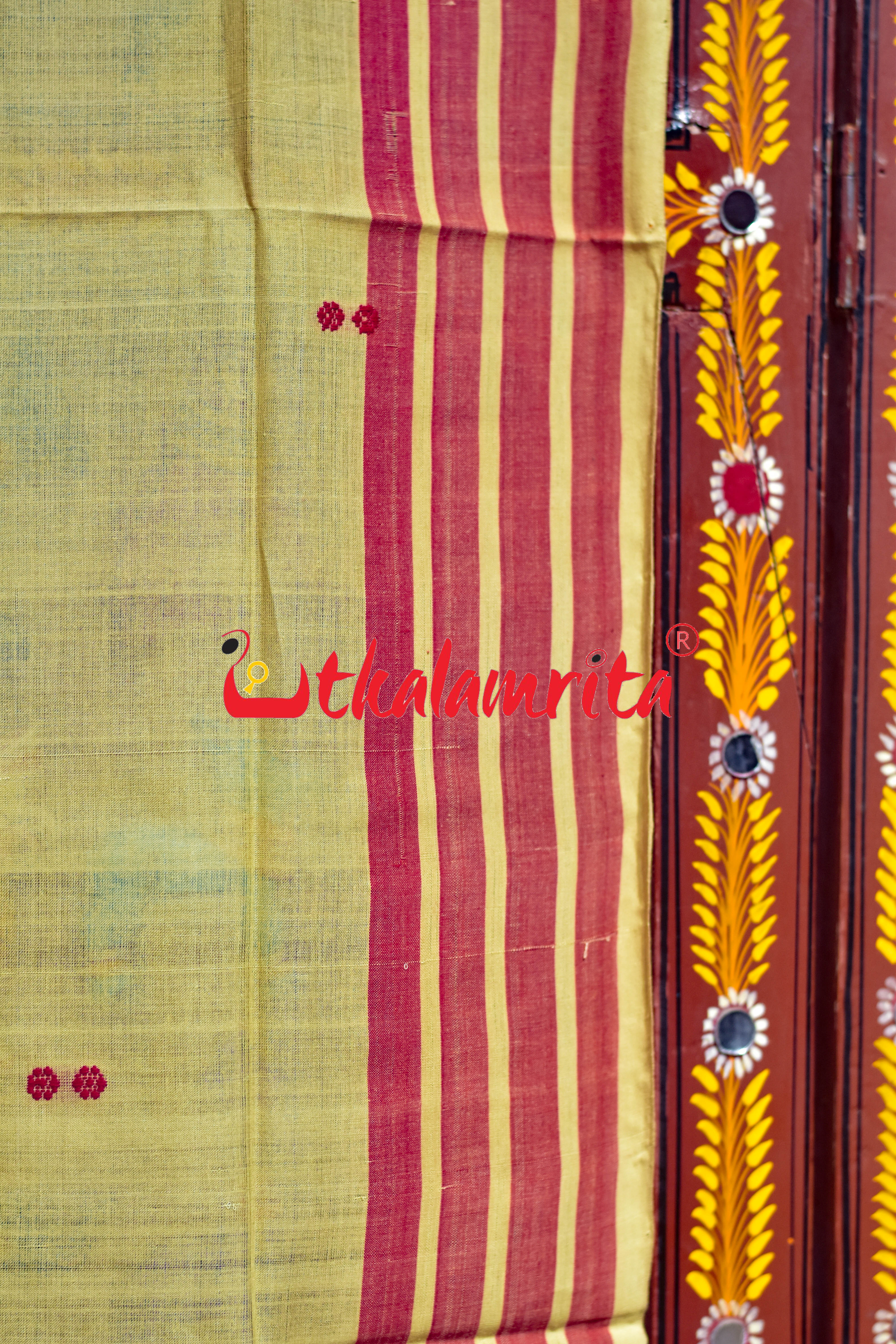 Tussarite Rust Pittala Single Cotton (Dupatta)