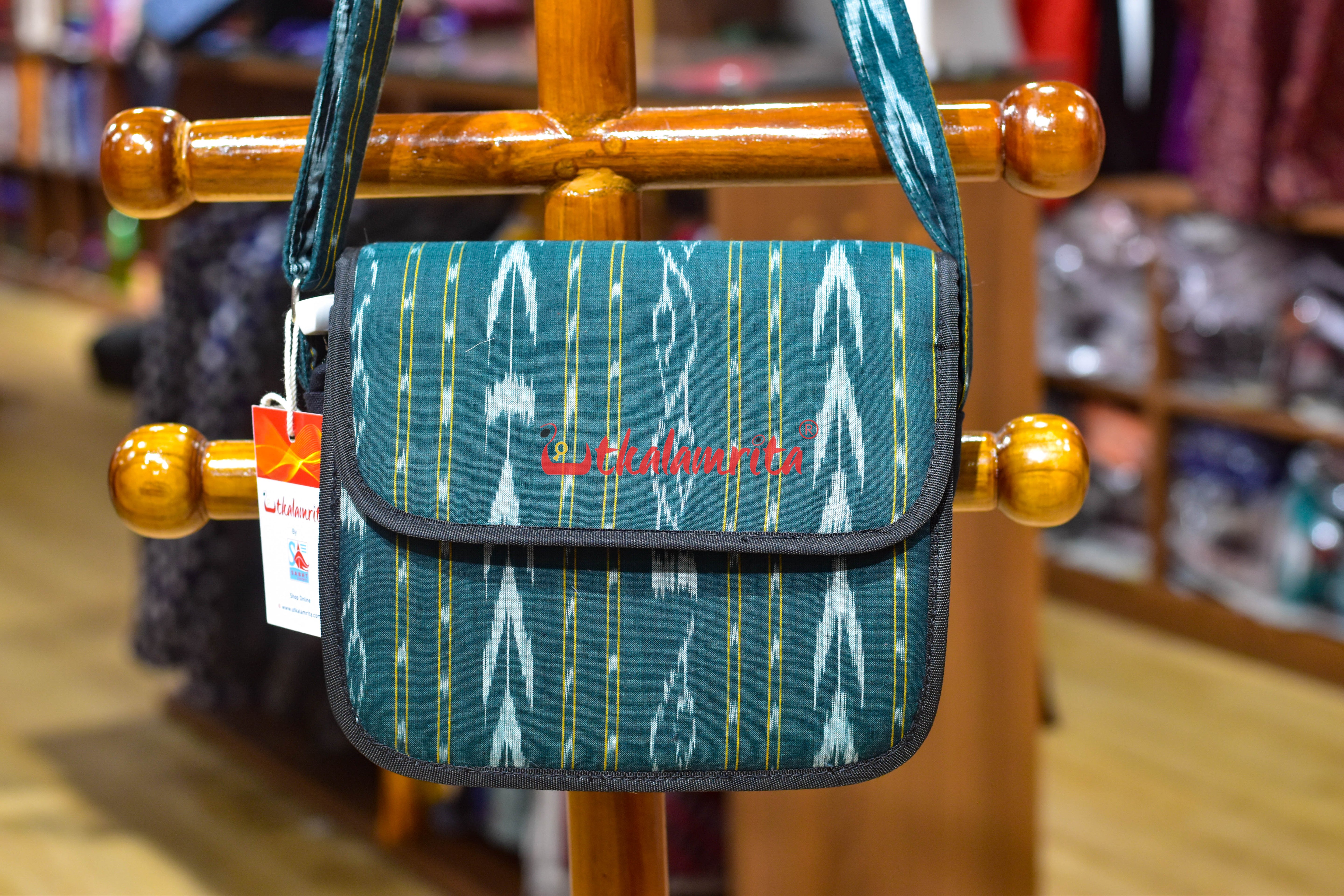 Green Dhanpatri Button Sling Bag