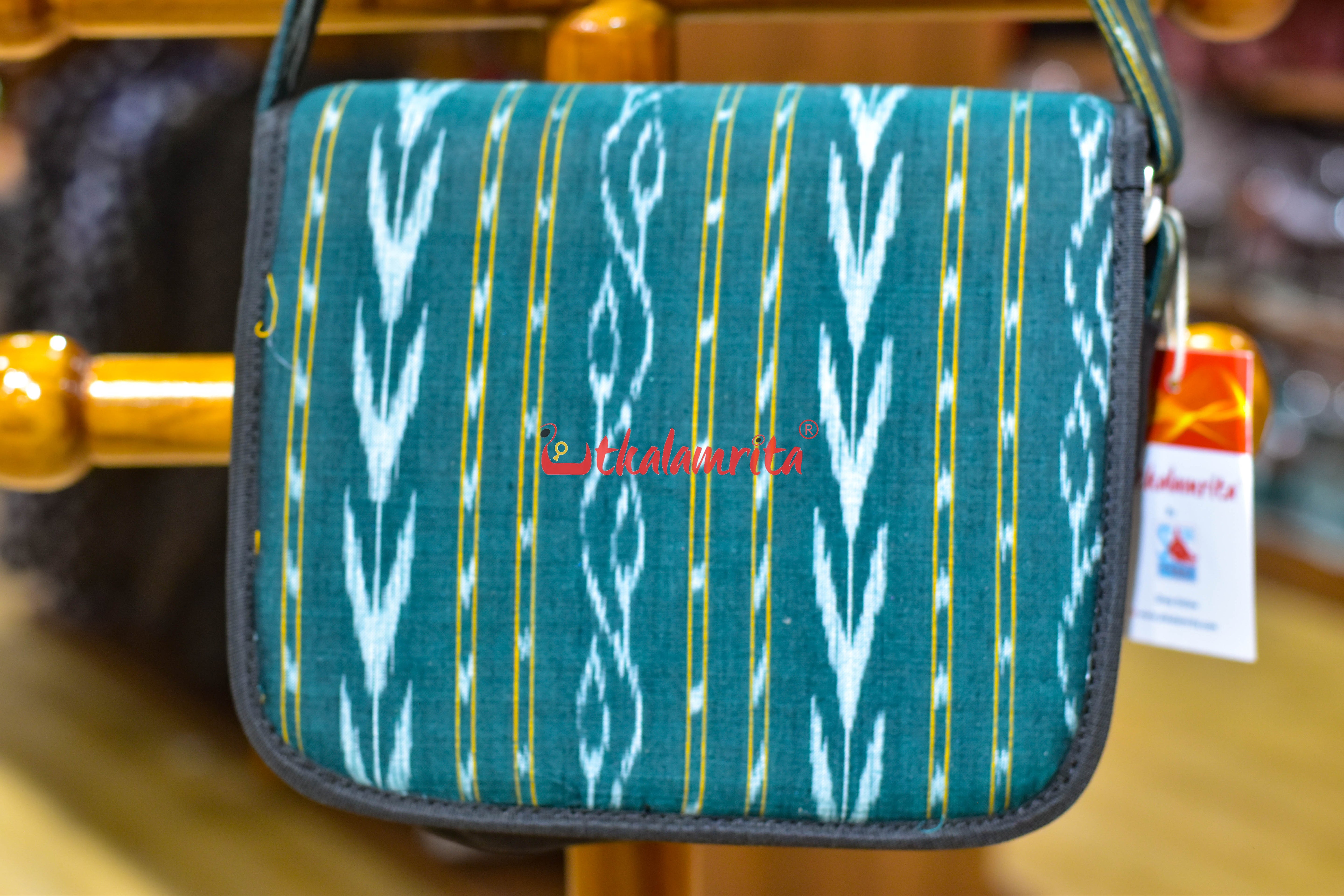 Green Dhanpatri Button Sling Bag