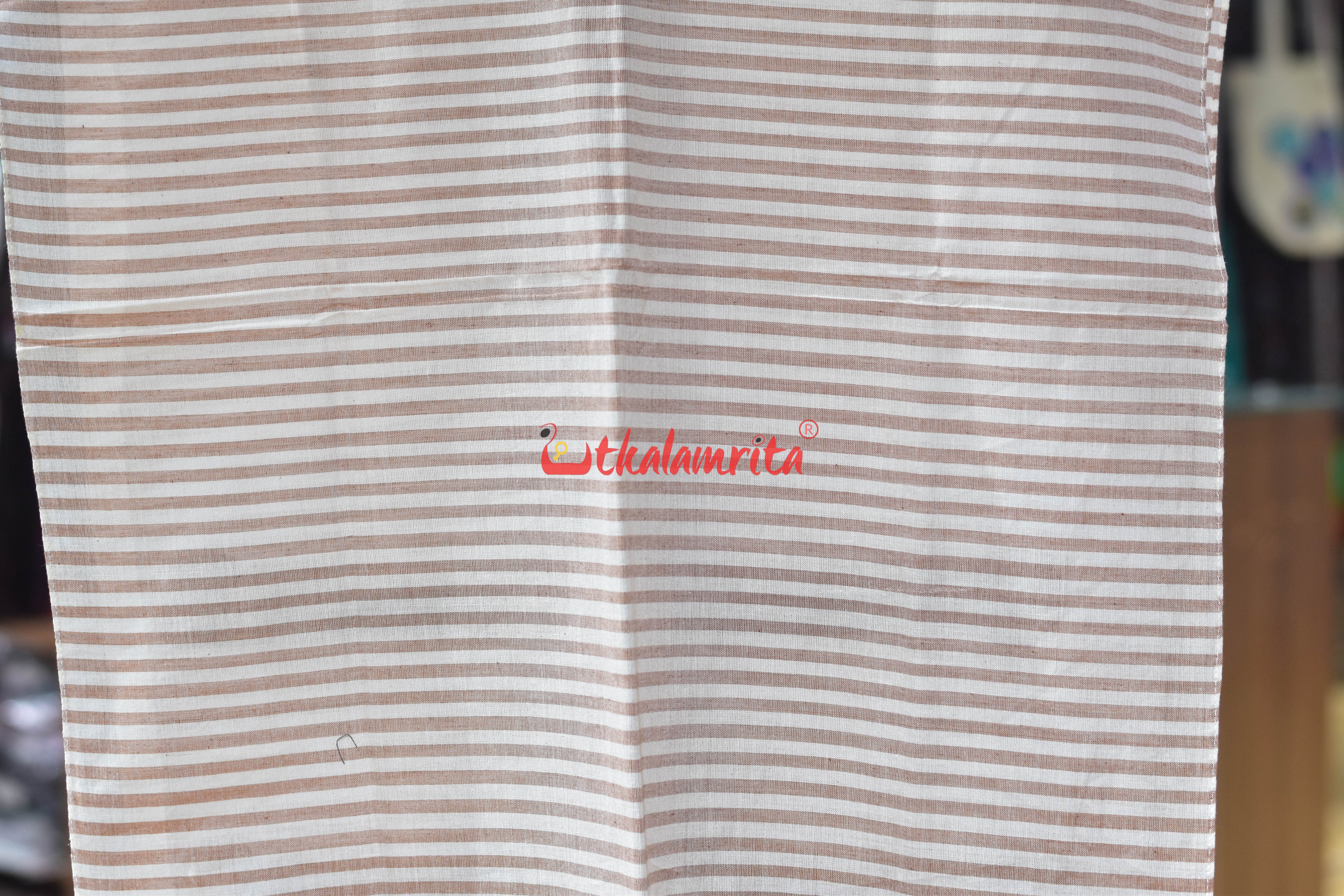 Peach Stripes Gol Thikiri Ikat Cotton (Stole)