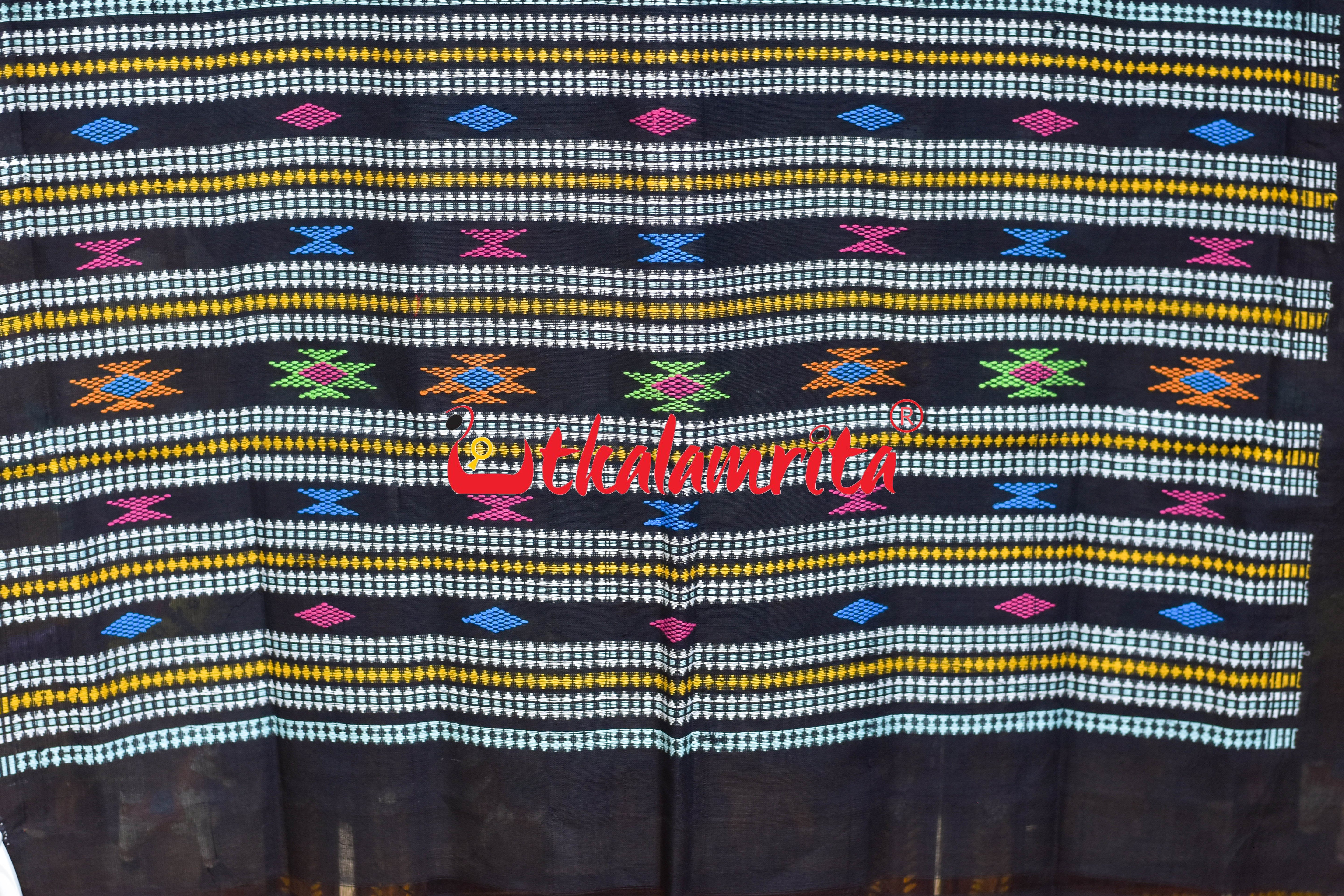 Dark Green Black Border Phoda Kumbha (Dupatta)