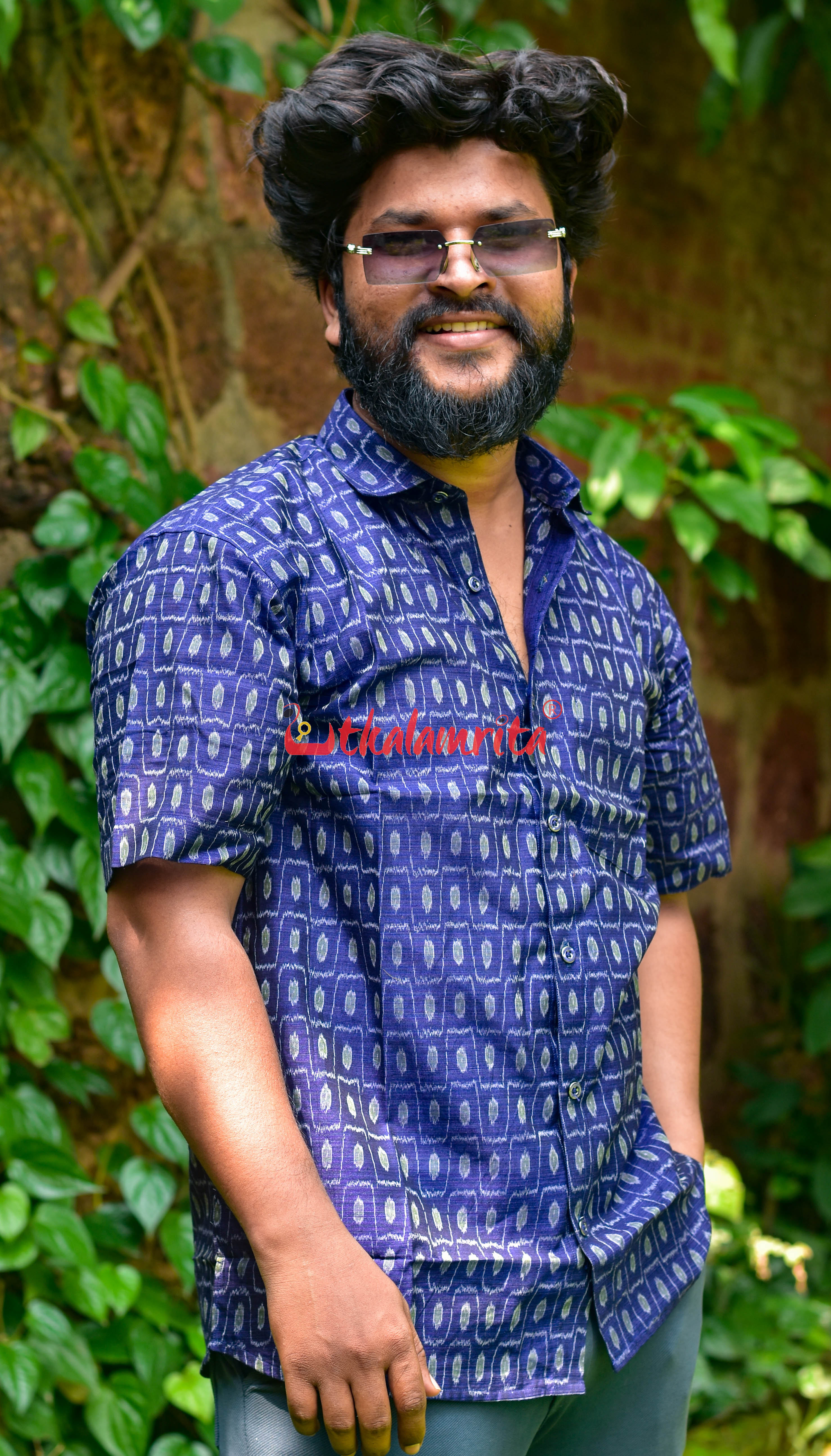 Blue Kothi Dots (Mens' Half Shirt)