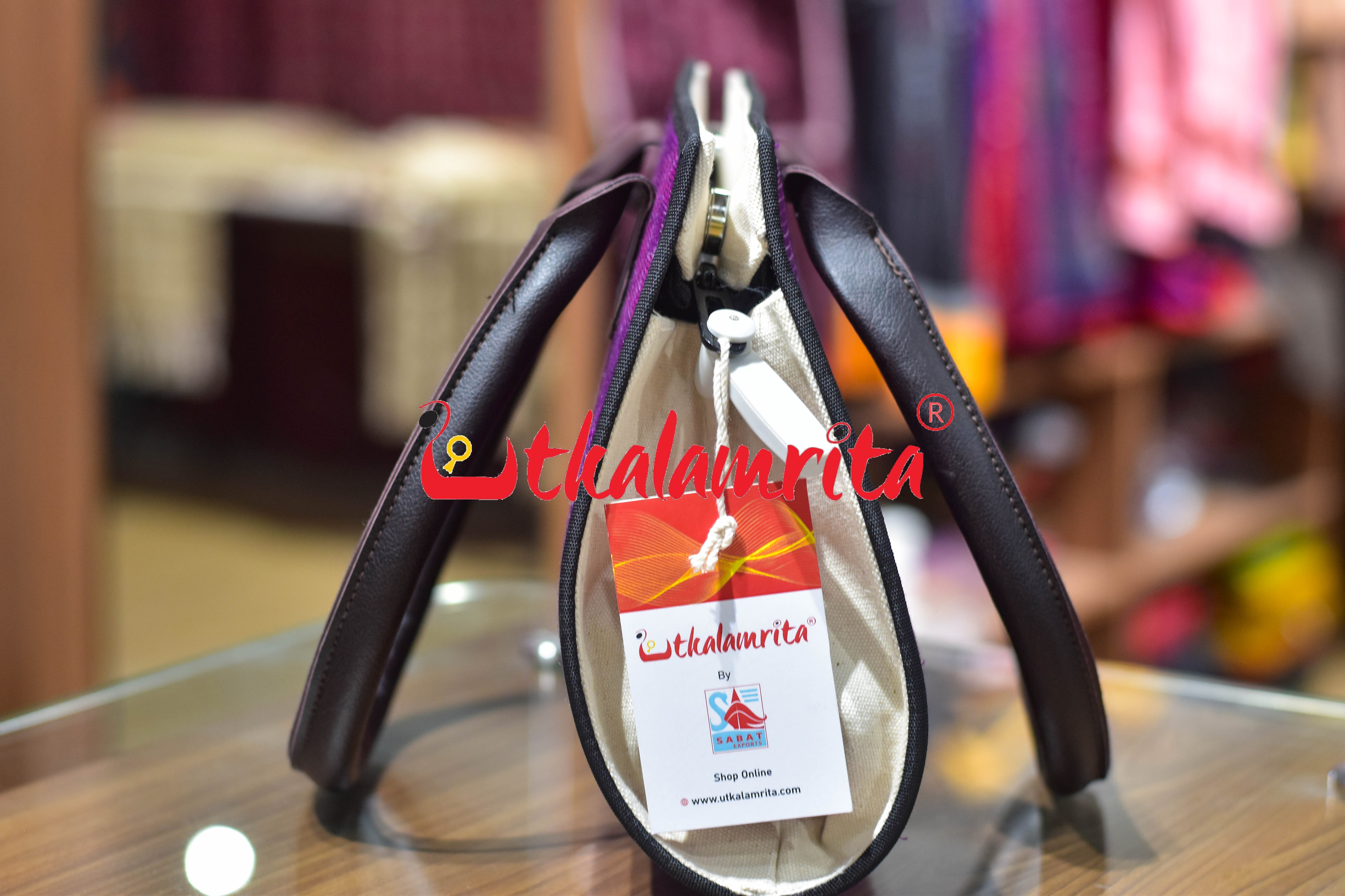 Purple New Flower Bandha Bandha Trapezium Bag