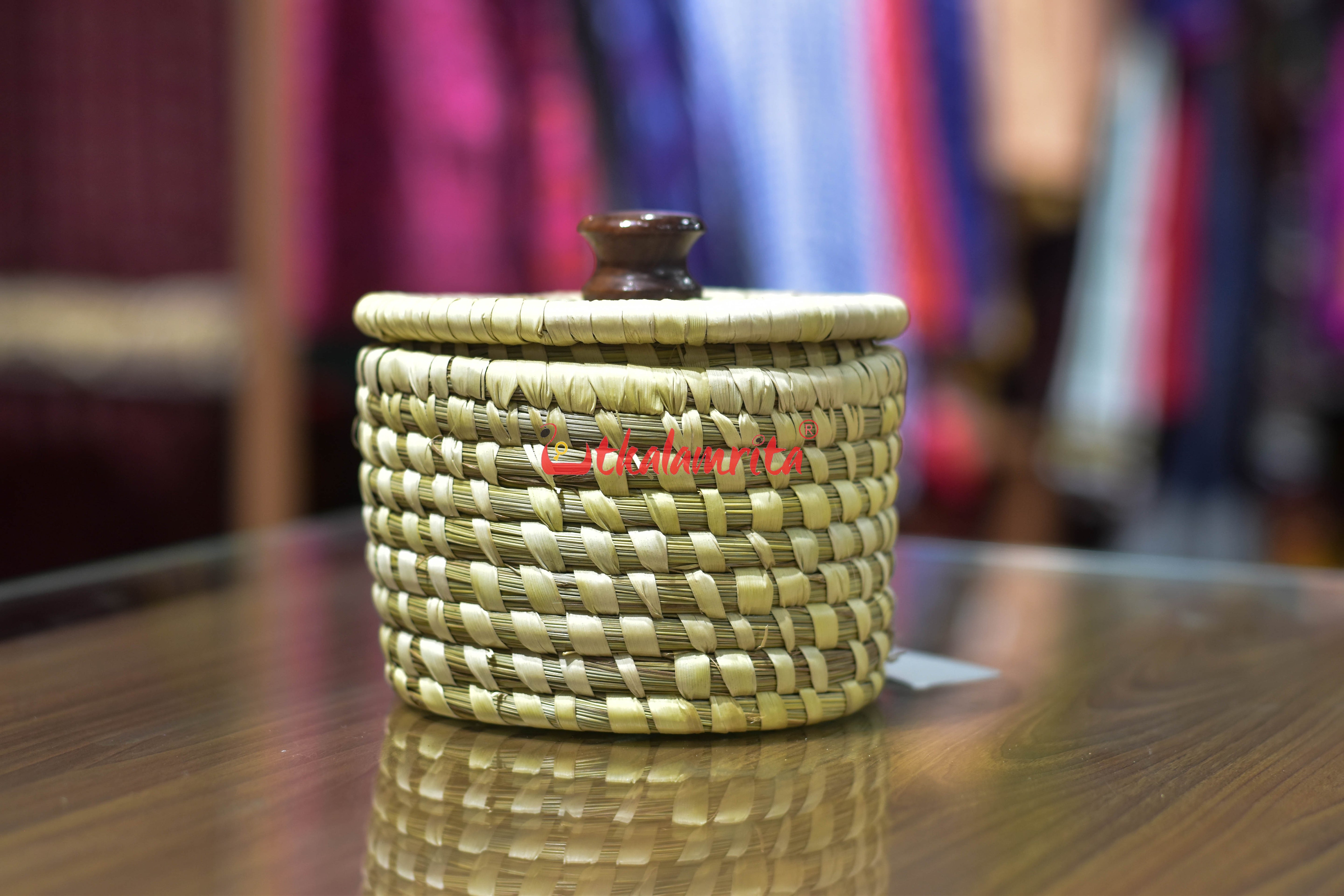 Coaster Box Plain with Lid & Wooden Knob