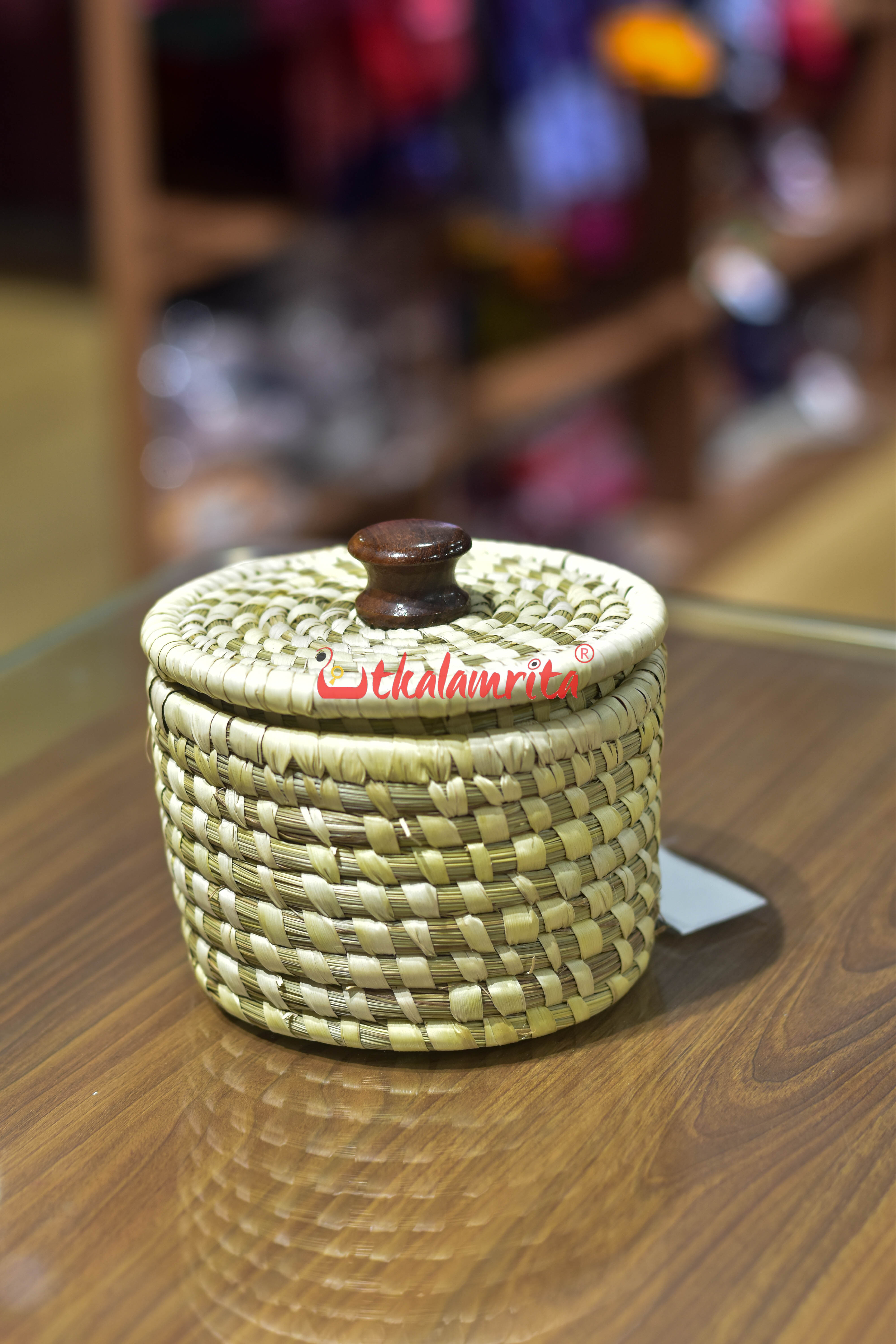 Coaster Box Plain with Lid & Wooden Knob