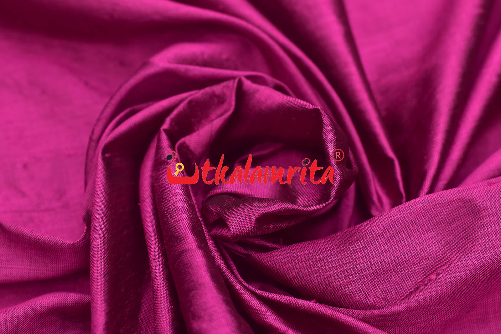 Magenta Flower Bandha Border Silk (Fabric)