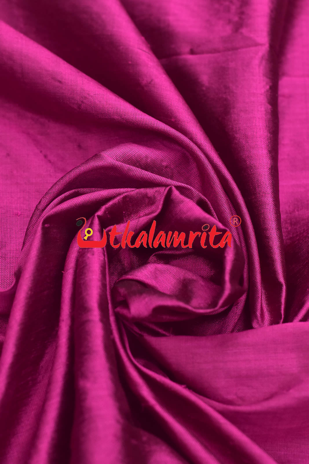 Magenta Flower Bandha Border Silk (Fabric)