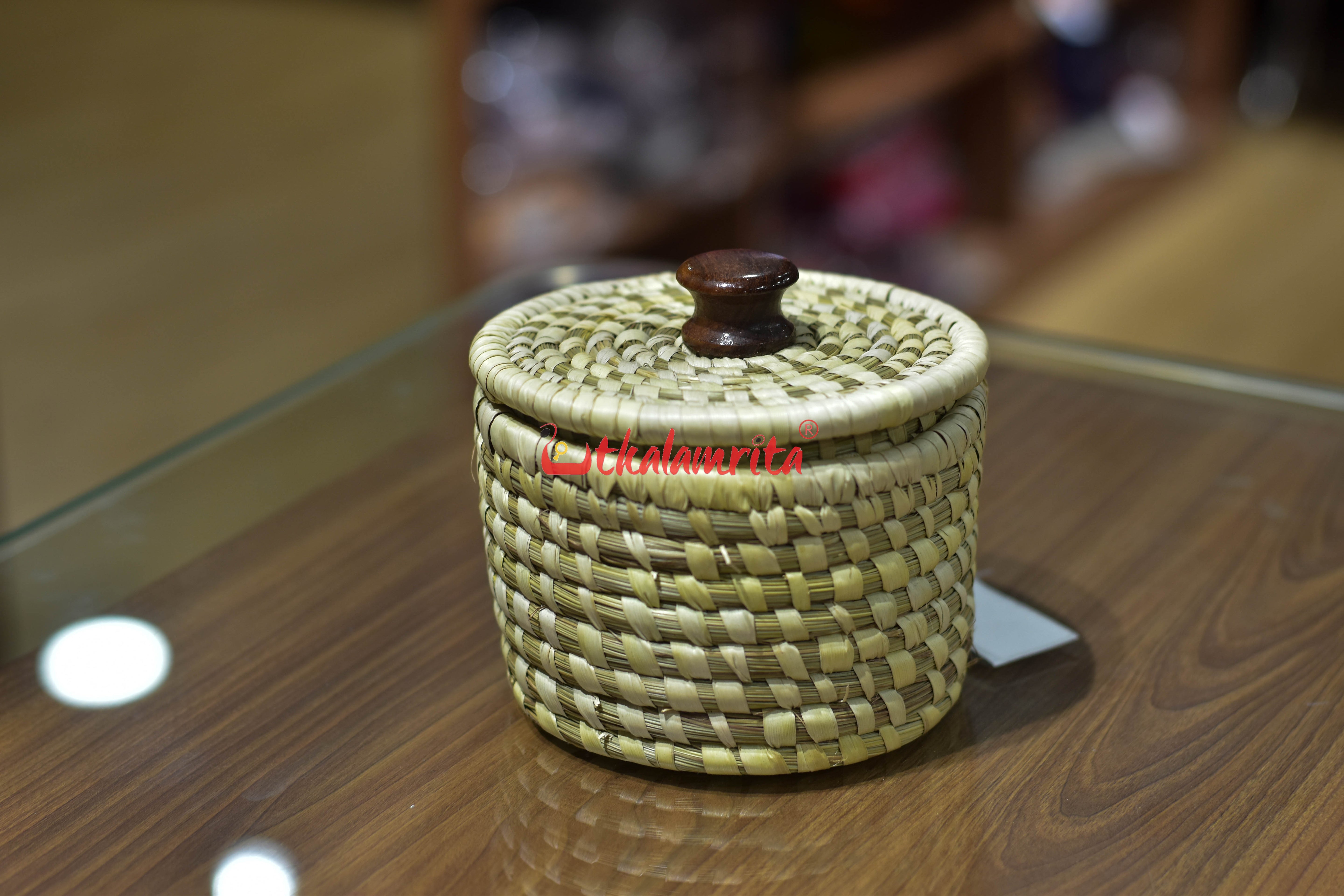 Coaster Box Plain with Lid & Wooden Knob