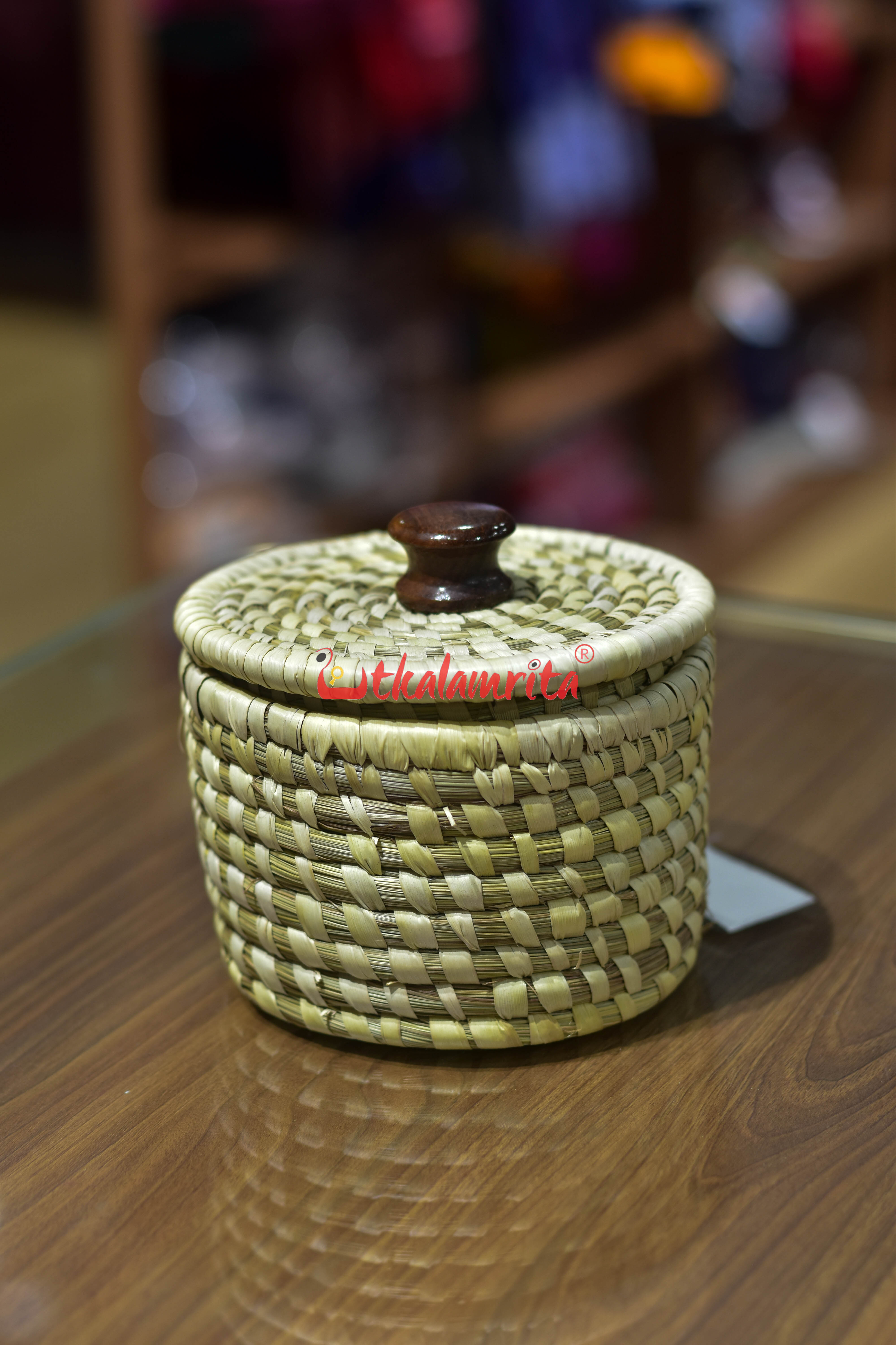 Coaster Box Plain with Lid & Wooden Knob