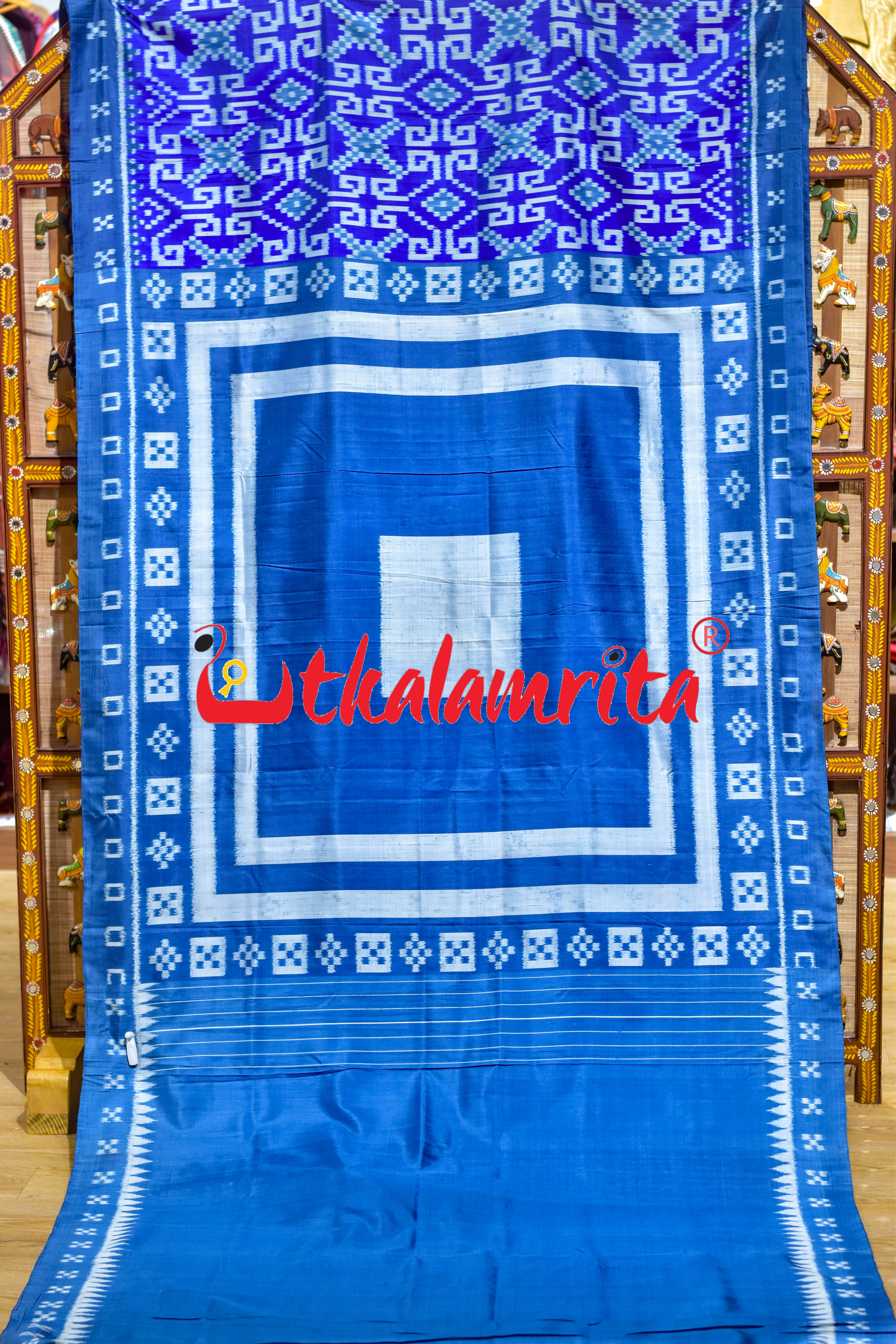 Blue Pasapali Tribal Anchal Khandua Silk Saree