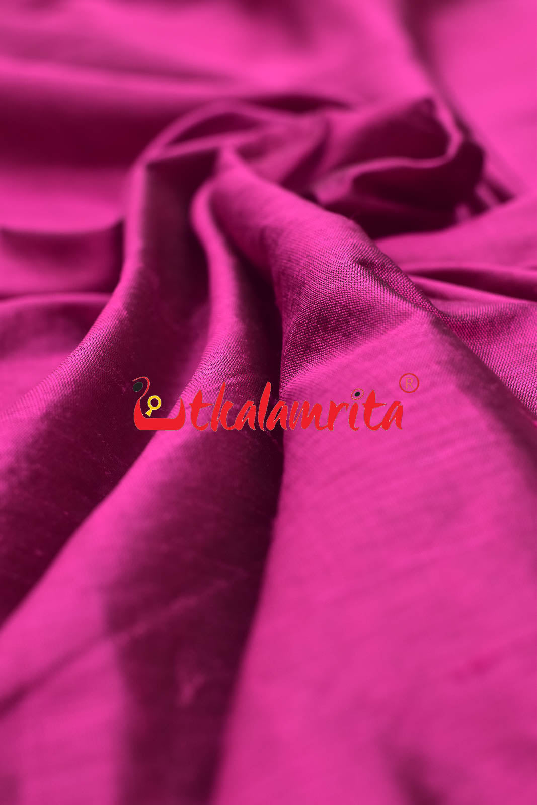 Magenta Flower Bandha Border Silk (Fabric)