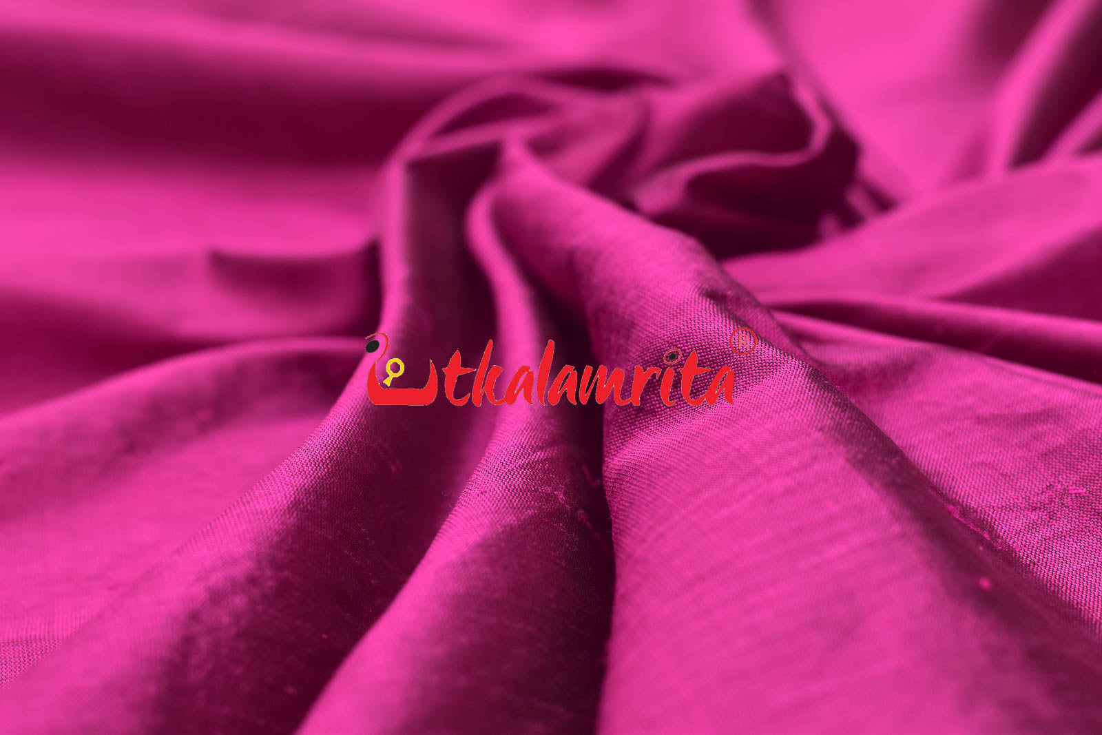 Magenta Flower Bandha Border Silk (Fabric)