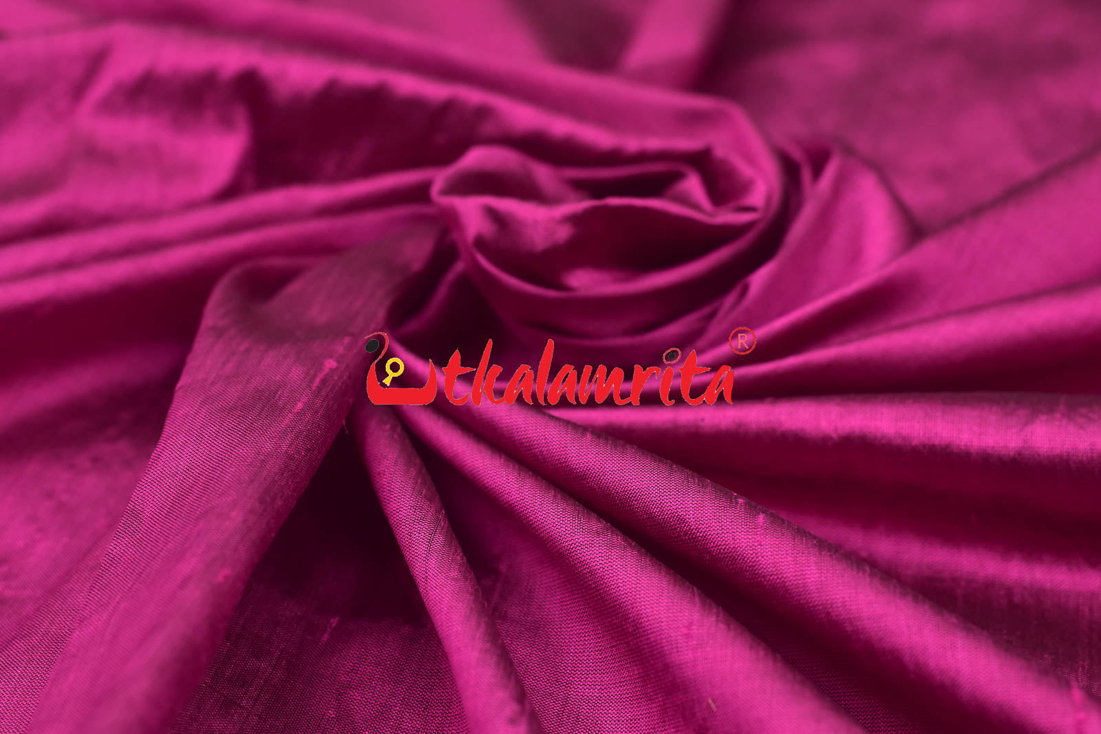 Magenta Flower Bandha Border Silk (Fabric)