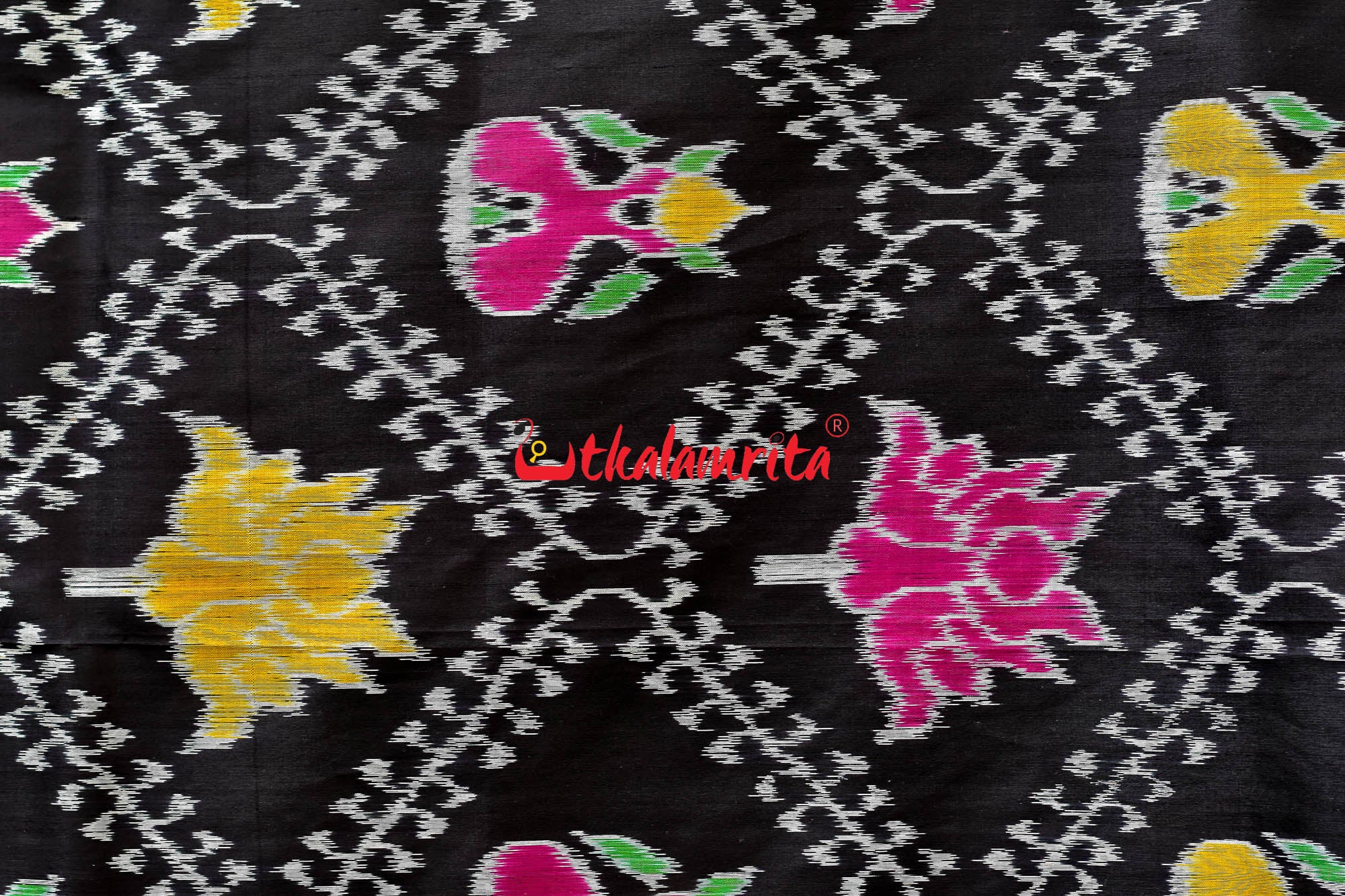 Flowers & Kalash Border Pasapali Khandua Silk Saree