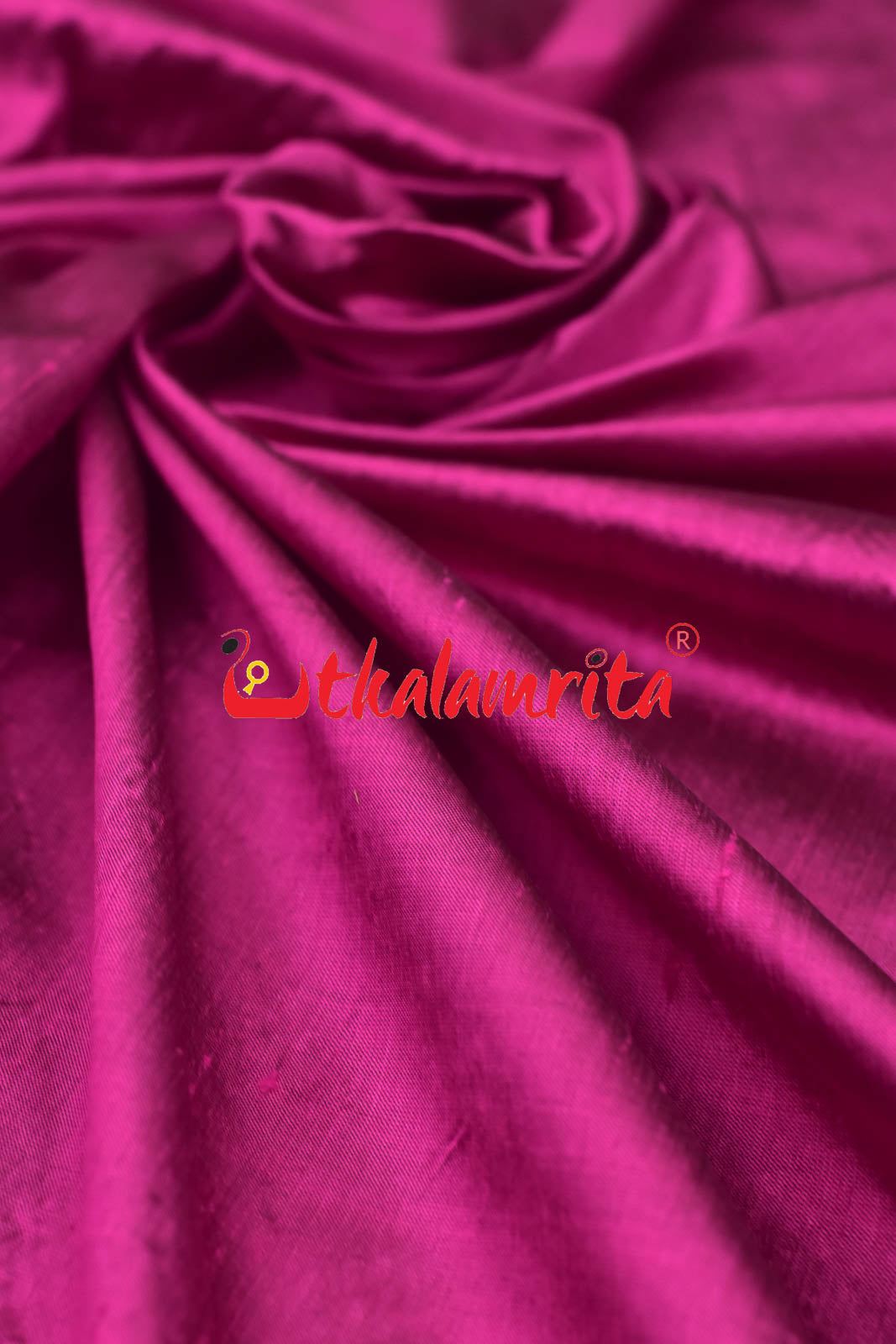 Magenta Flower Bandha Border Silk (Fabric)