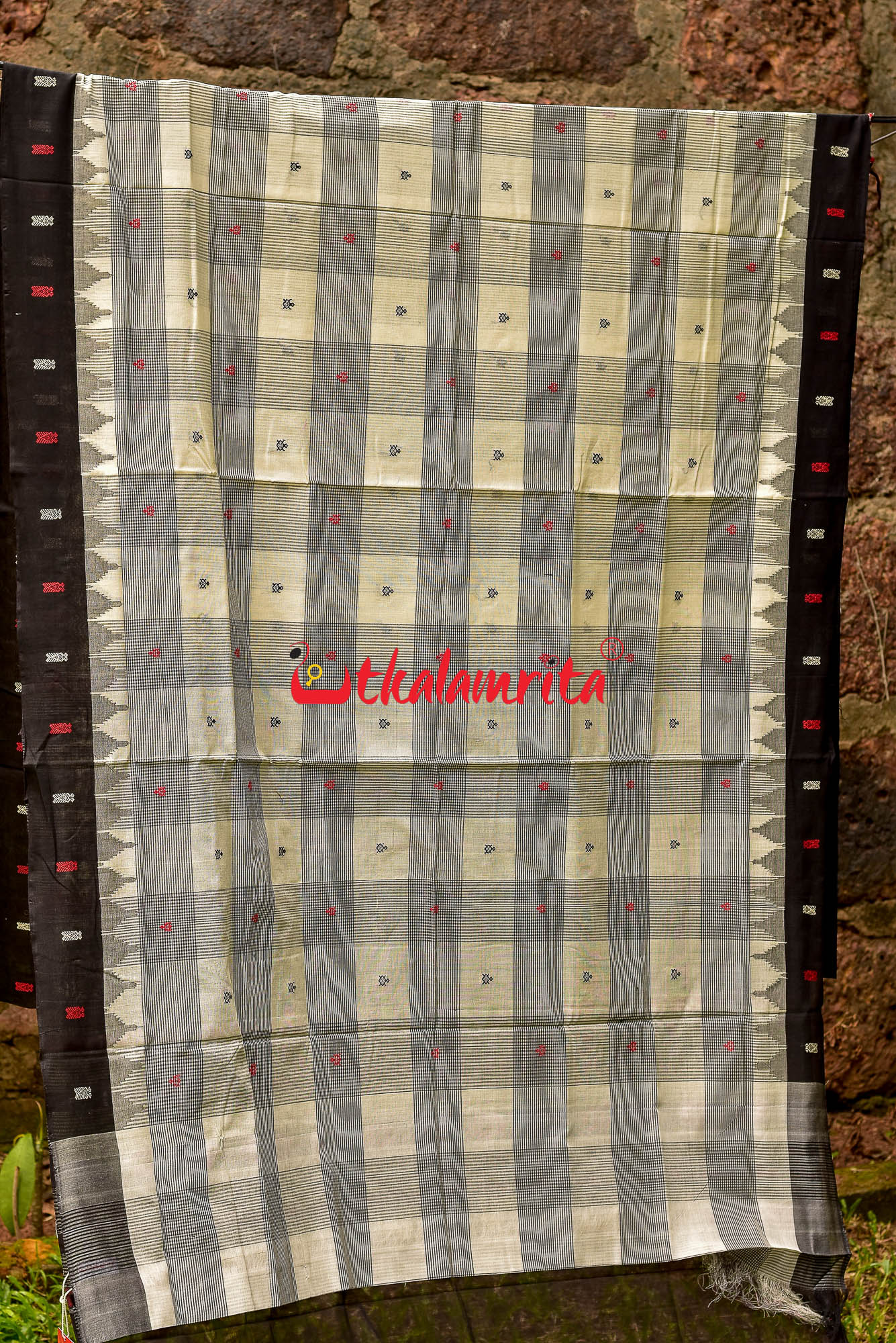 Black Tortoise Phoda Kumbha Cotton Saree