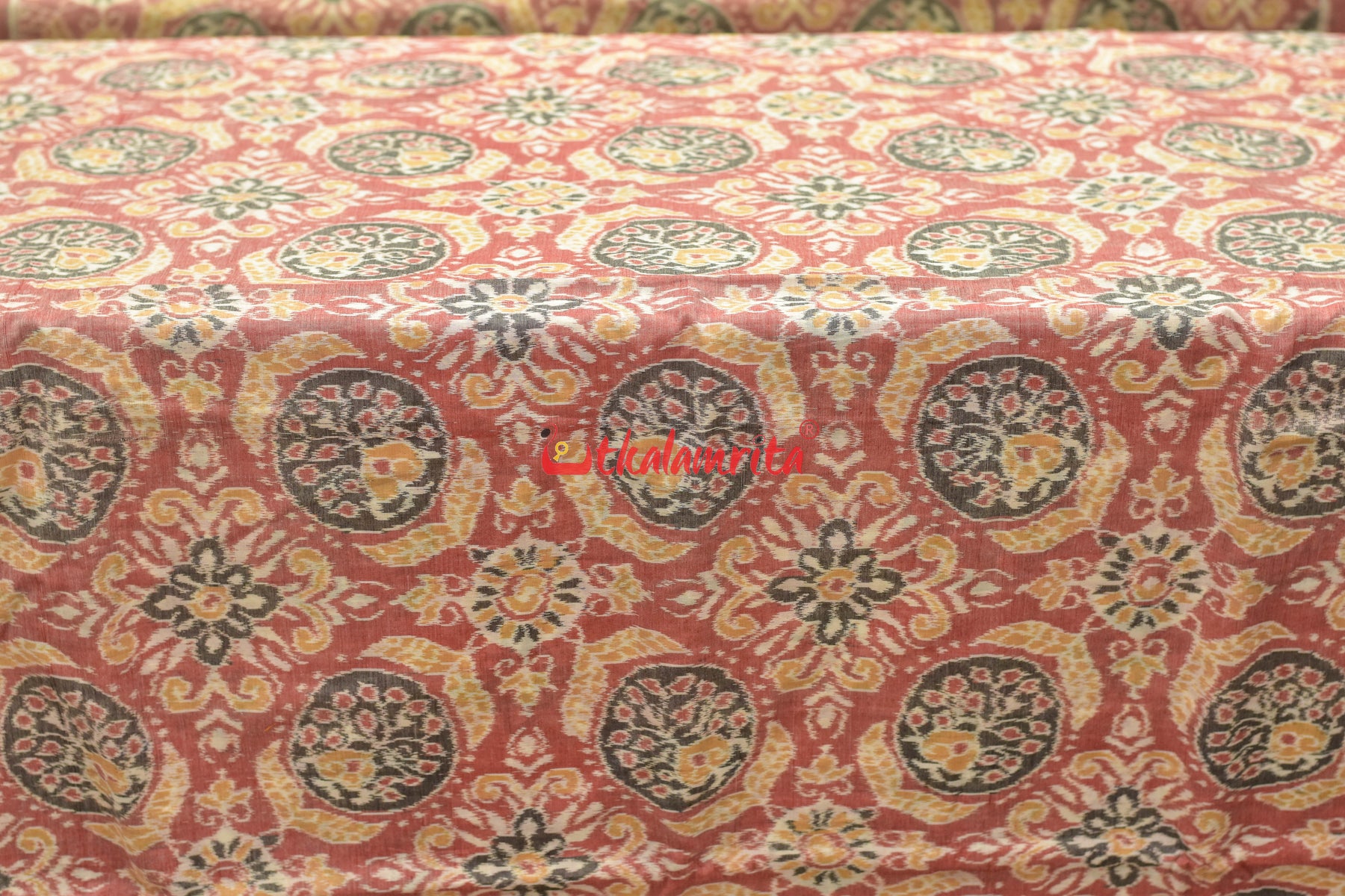 Pink Flower Jhoti Sambalpuri Cotton (Fabric)