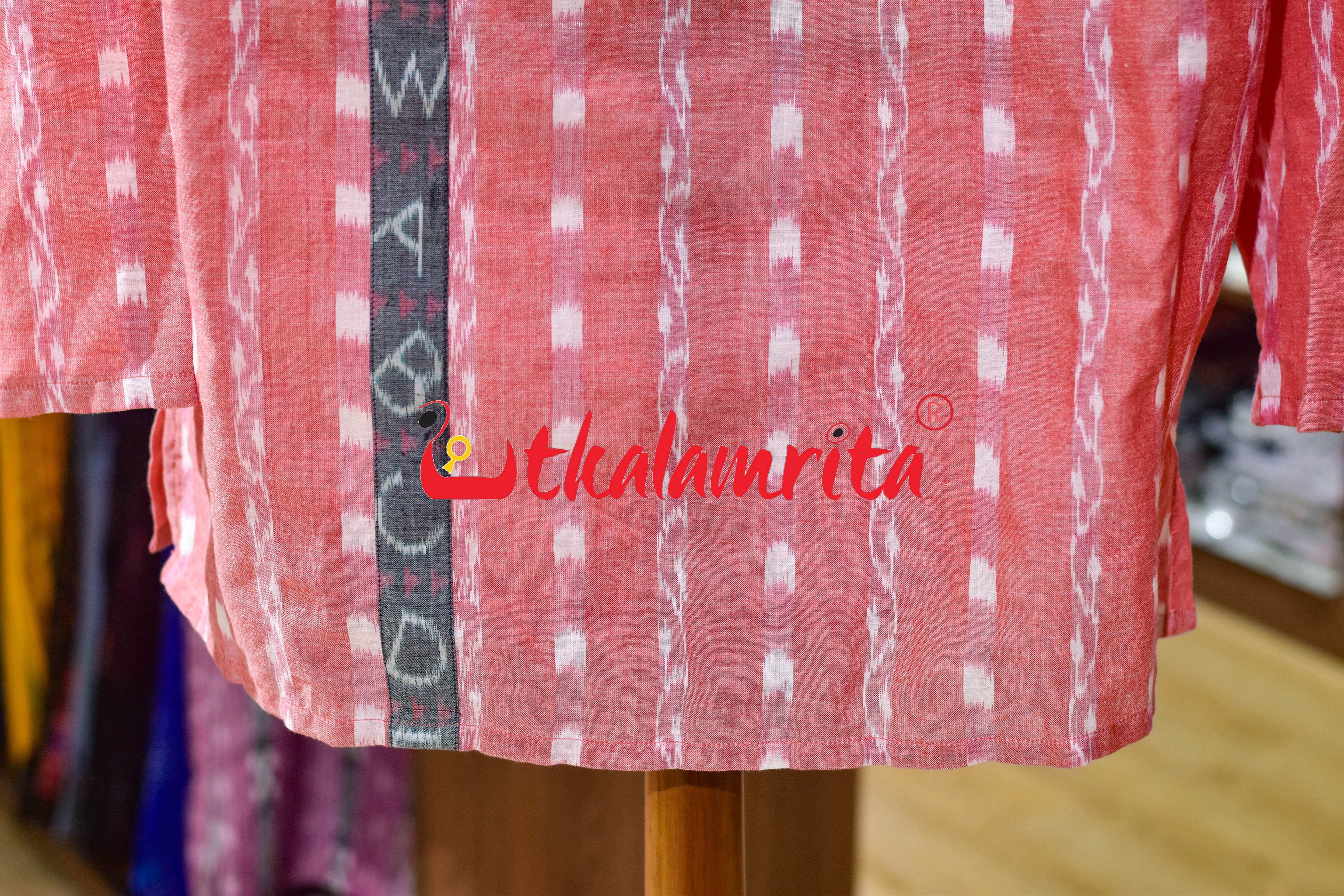 Peach Tipa Mala English Letters (Men's Short Kurta)