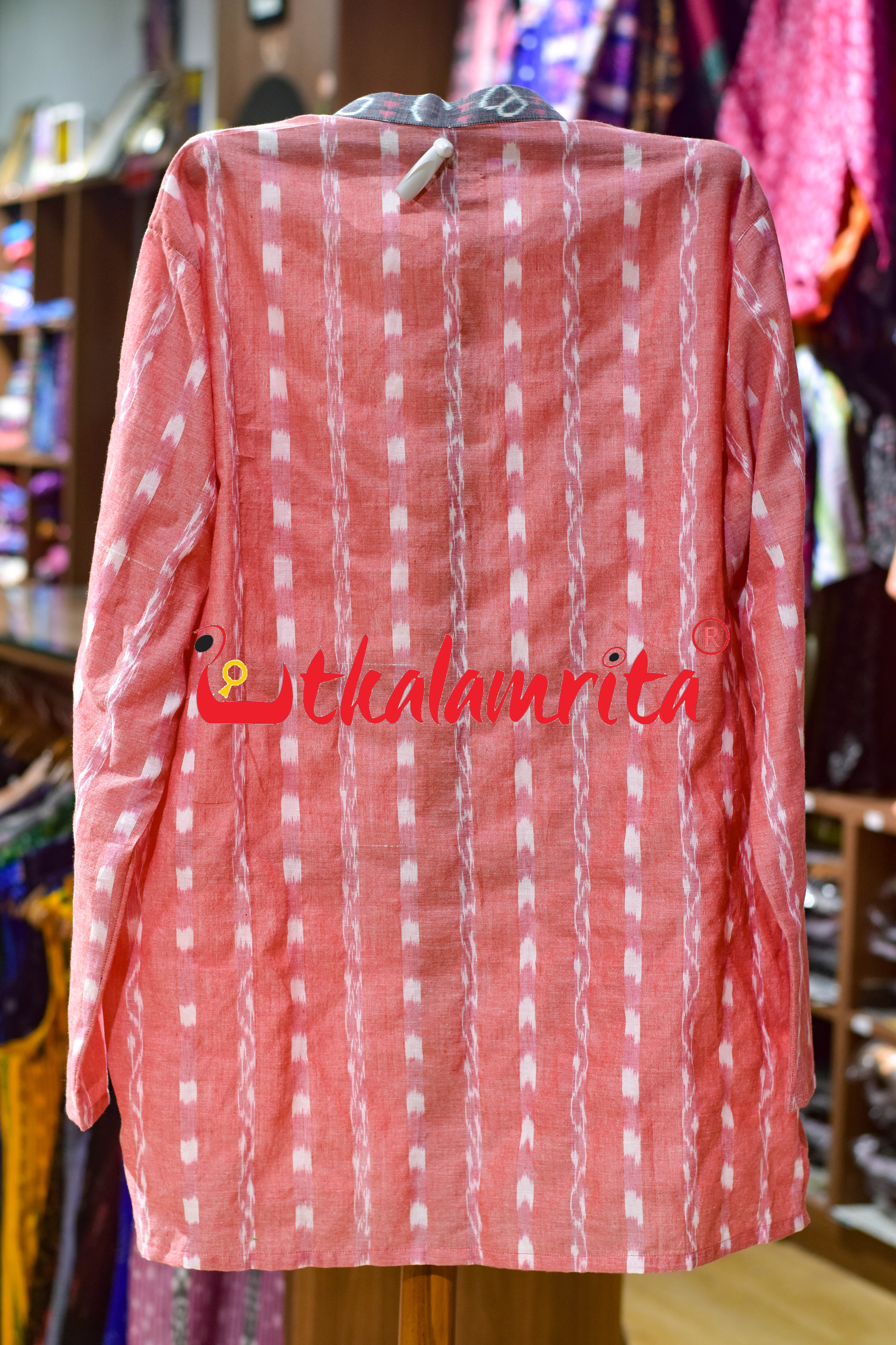 Peach Tipa Mala English Letters (Men's Short Kurta)