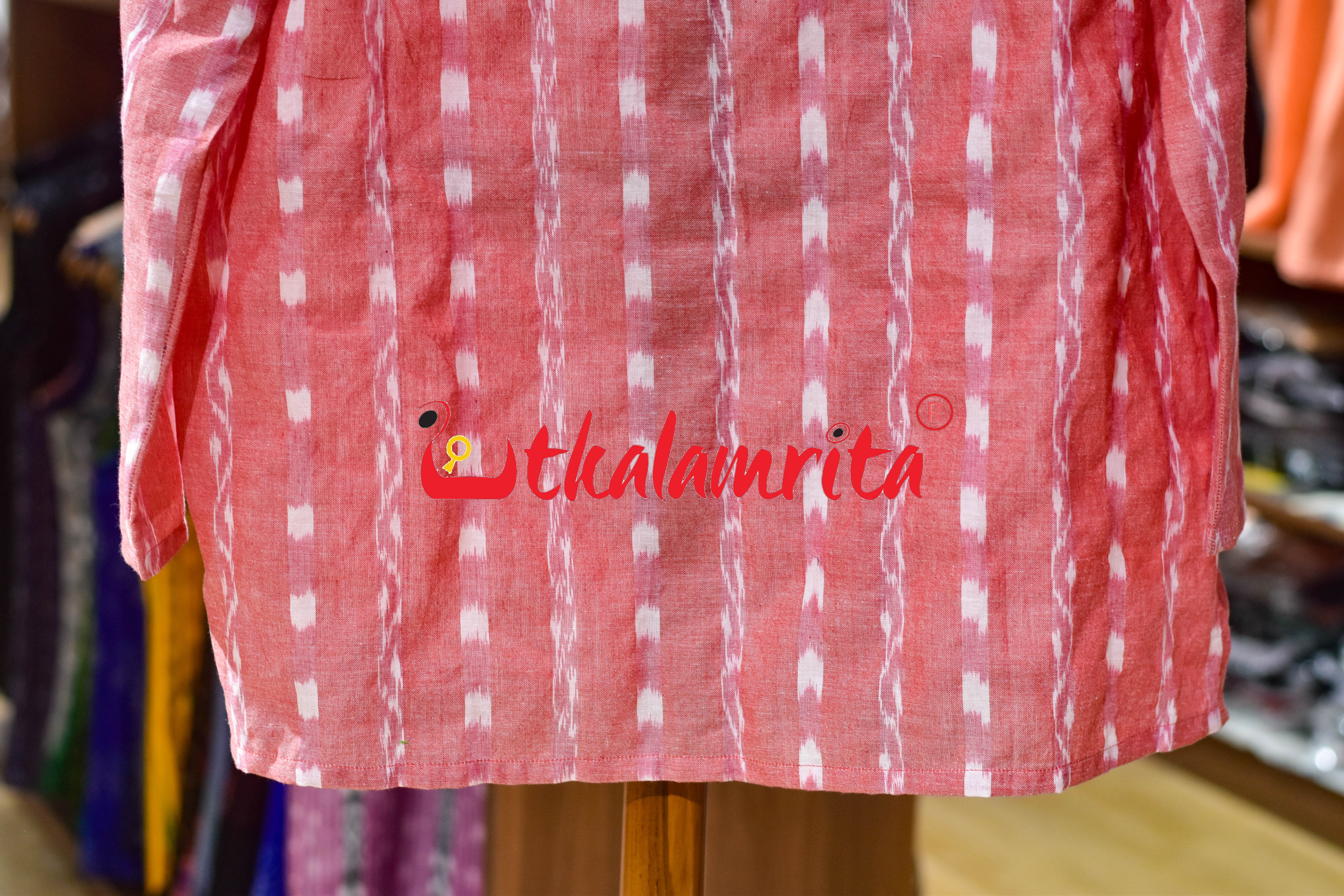 Peach Tipa Mala English Letters (Men's Short Kurta)