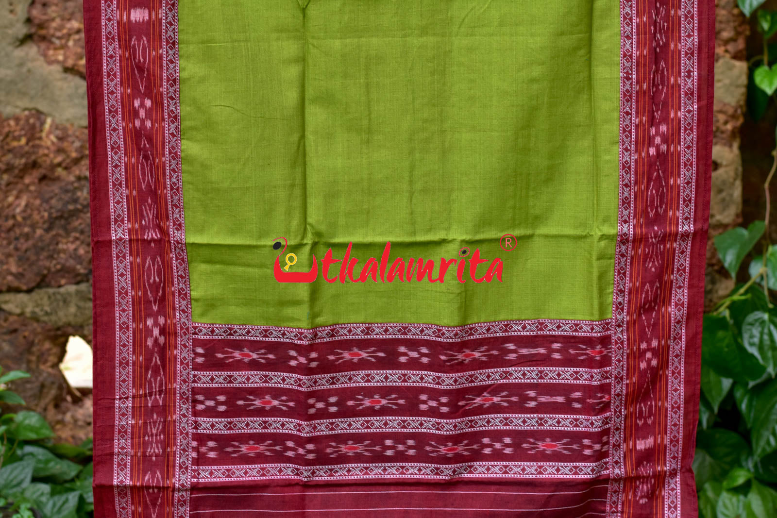 Maroon Mehndi Pasapali Long Flower Bandha Dress Set