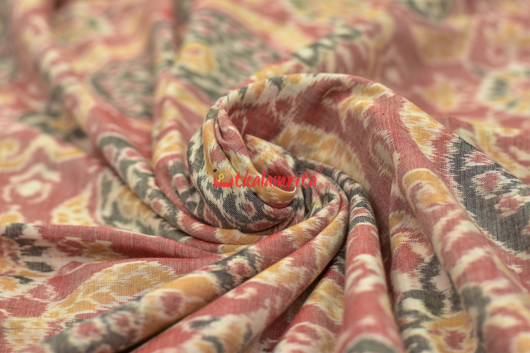 Pink Flower Jhoti Sambalpuri Cotton (Fabric)