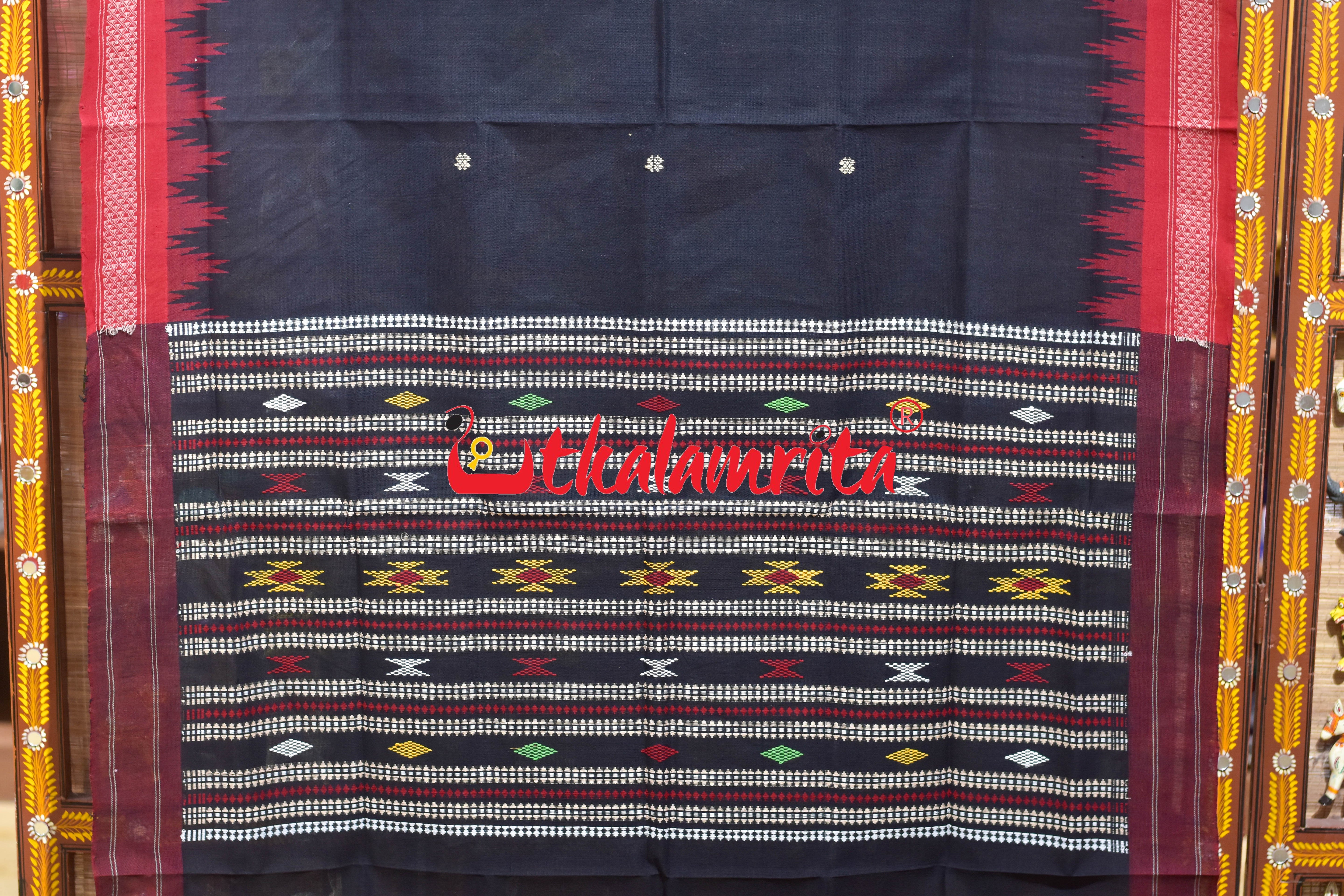 Black Red Border Phoda Kumbha (Dupatta)