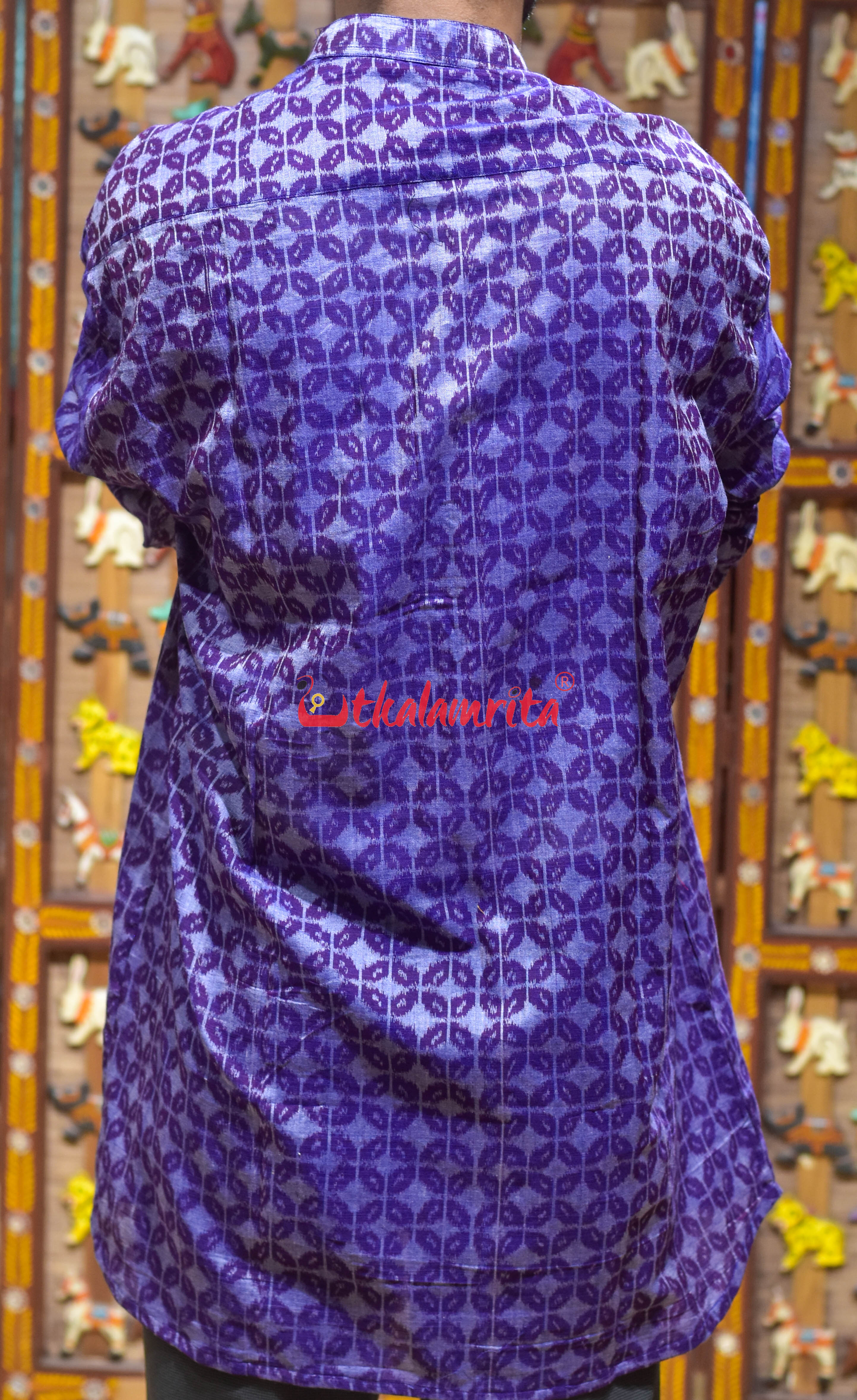 Purple Leaves Design (Men's Short Kurta)