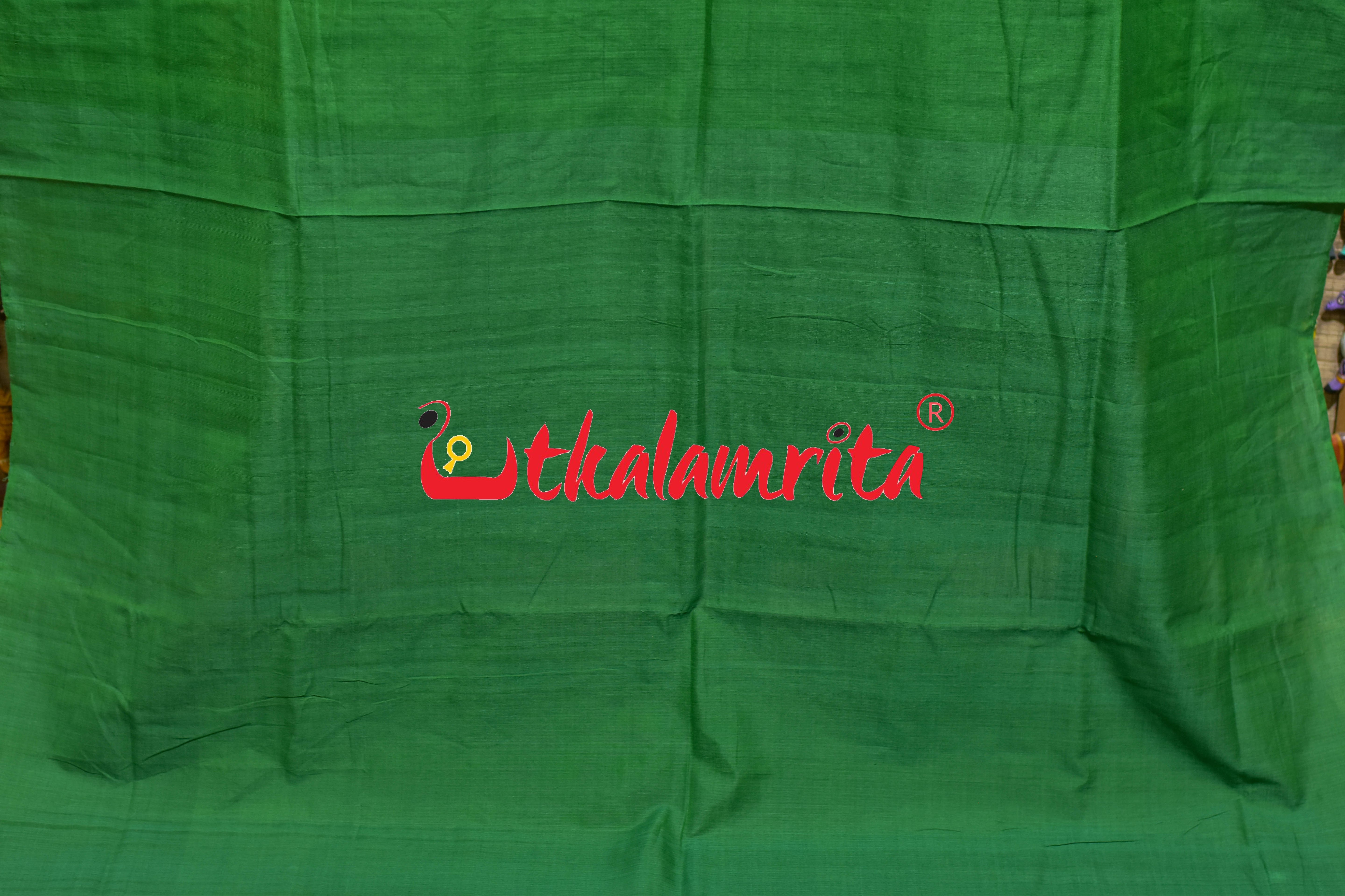 White Green Tribal Sambalpuri Cotton Saree