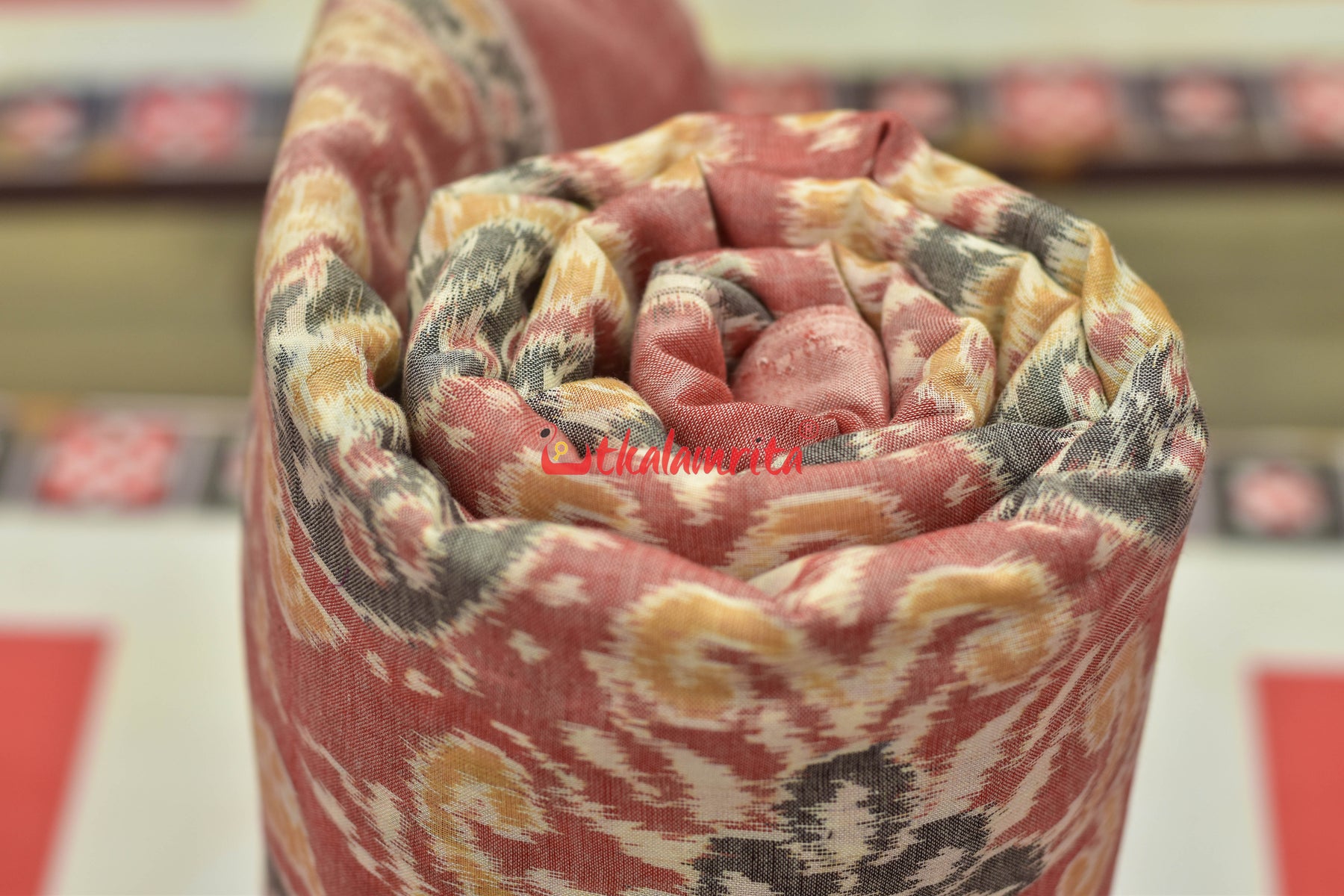 Pink Flower Jhoti Sambalpuri Cotton (Fabric)