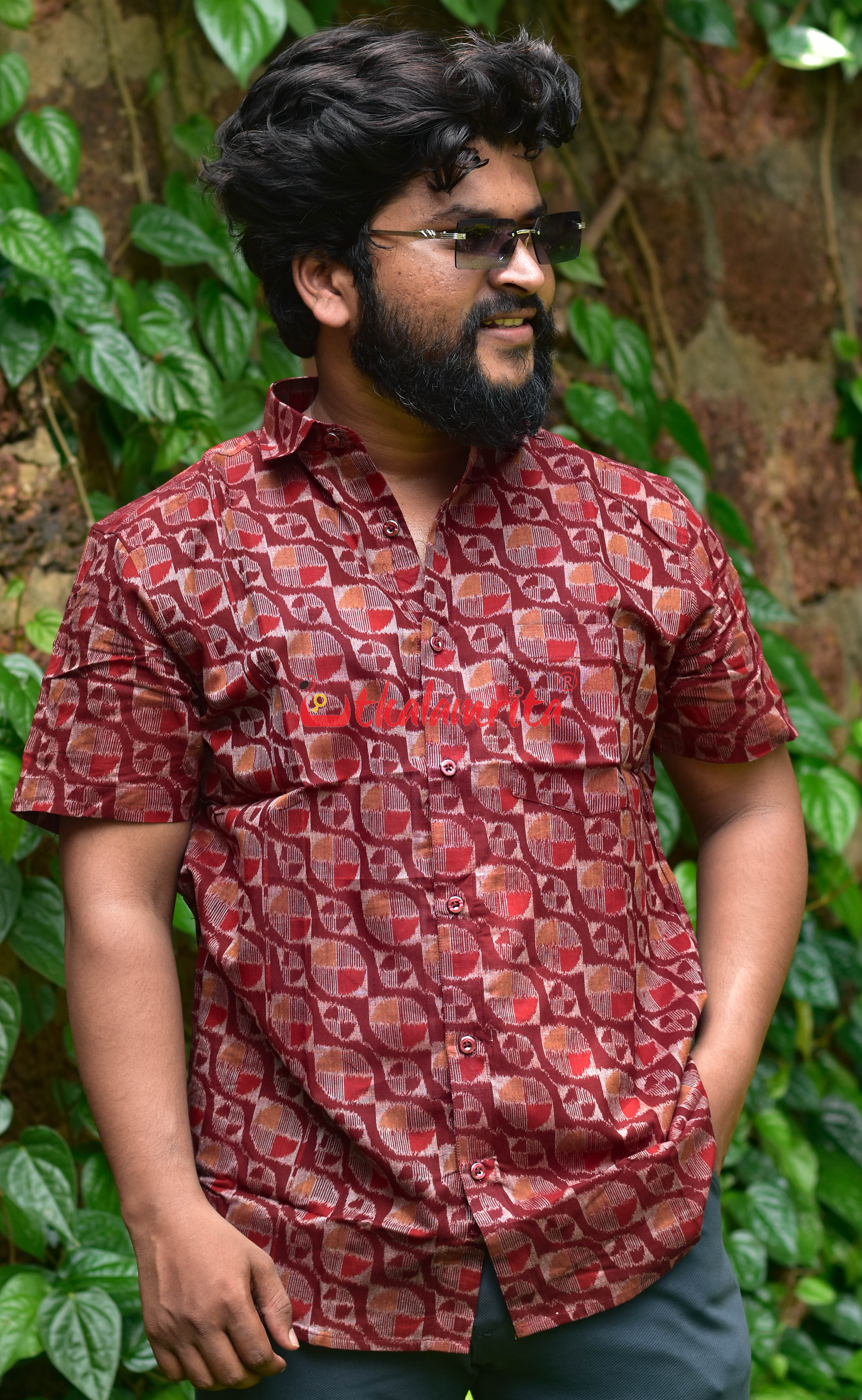 Maroon Gaba House (Mens' Half Shirt)