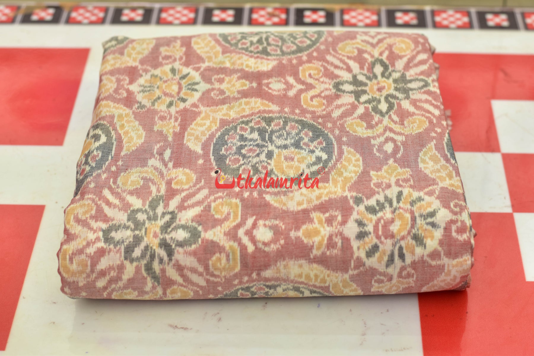 Pink Flower Jhoti Sambalpuri Cotton (Fabric)