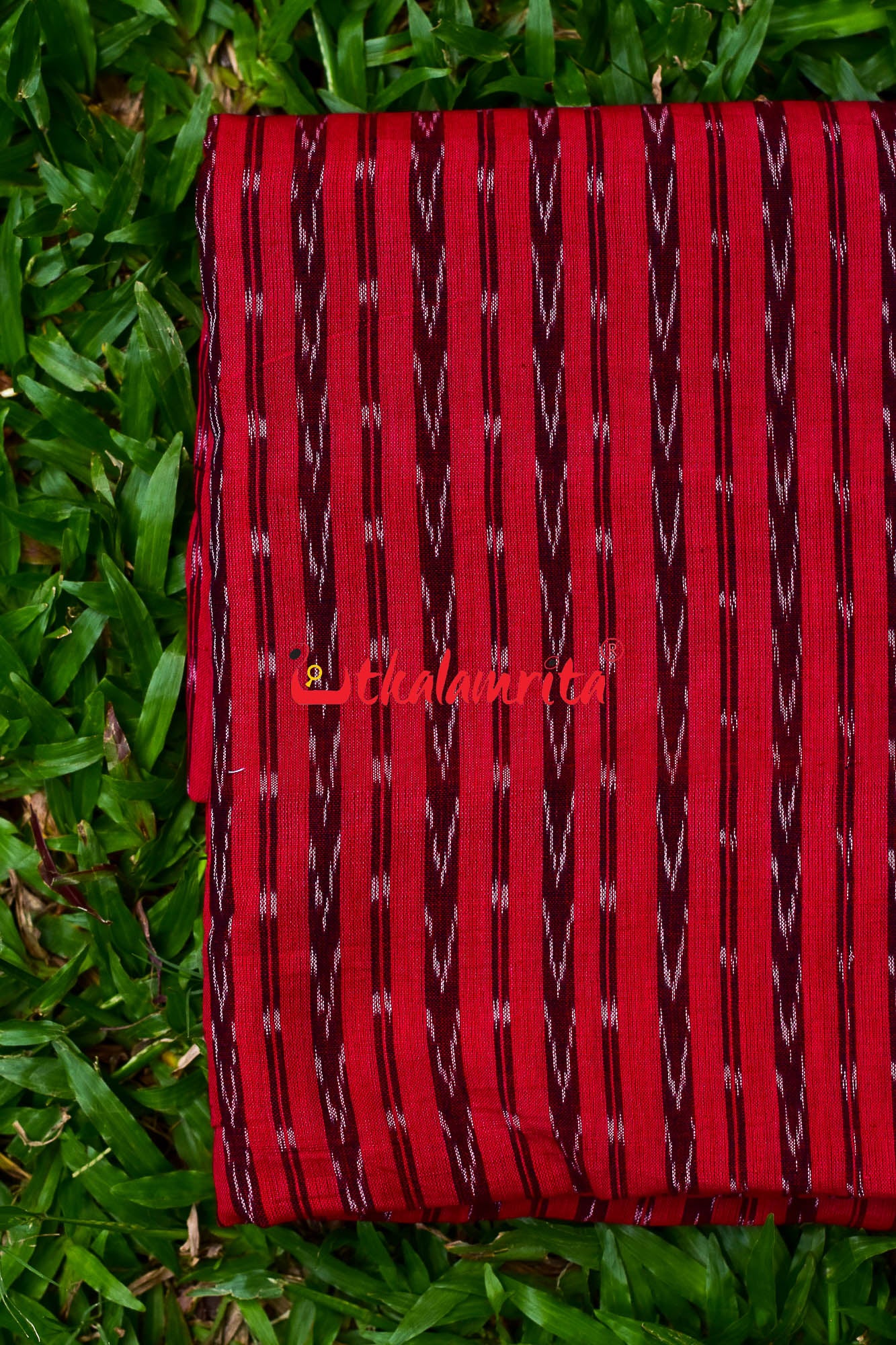 Sambalpuri Red Arrows Ikat (Fabric)