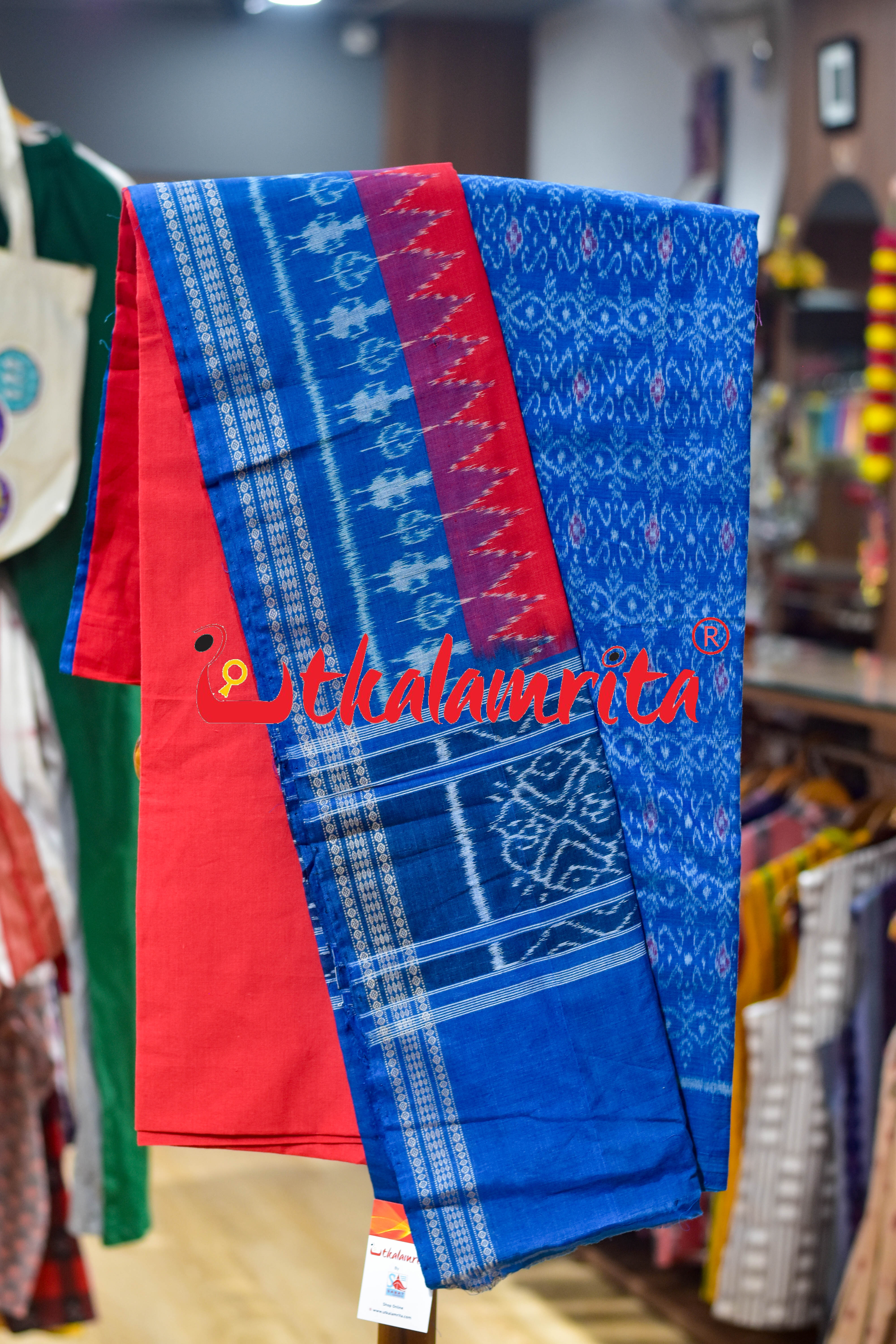 Surf Blue Red S Bandha Cotton Dress Set