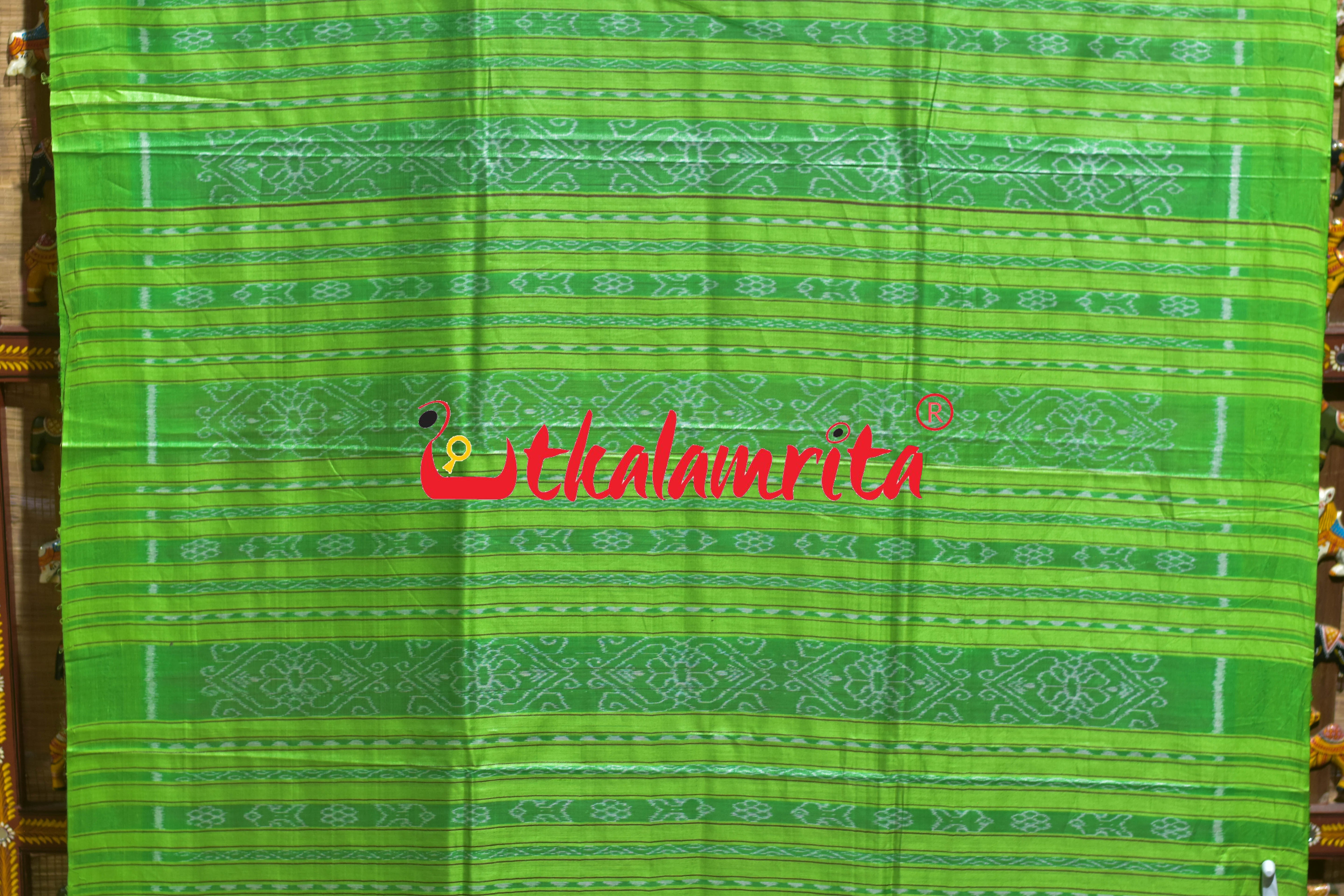 Rani Green Gopalpur Tussar Silk Saree