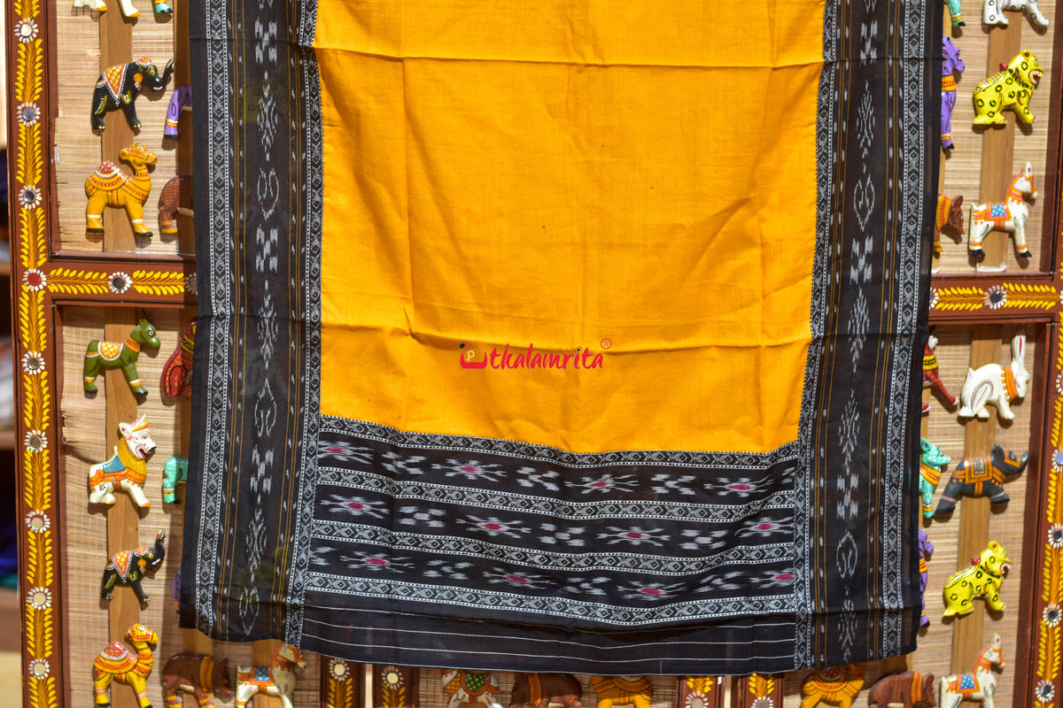 Black Yellow Middle Pasapali Flower Ikat Dress Set