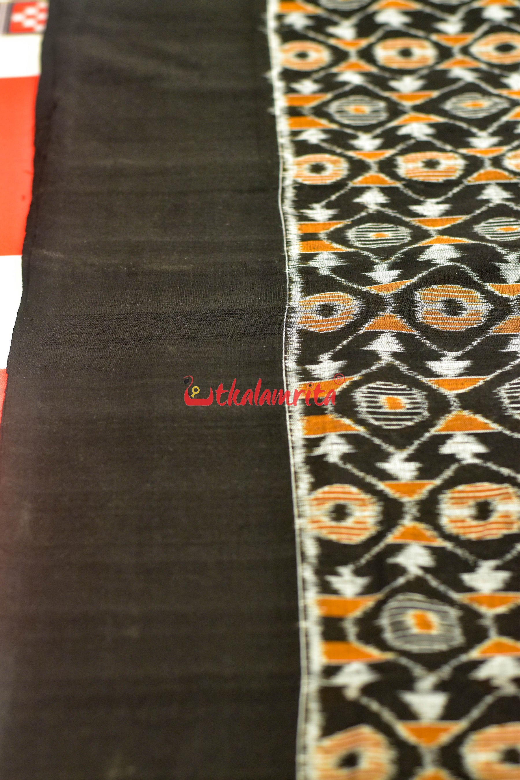 Black Mustard Asymetric Sambalpuri Cotton (Fabric)