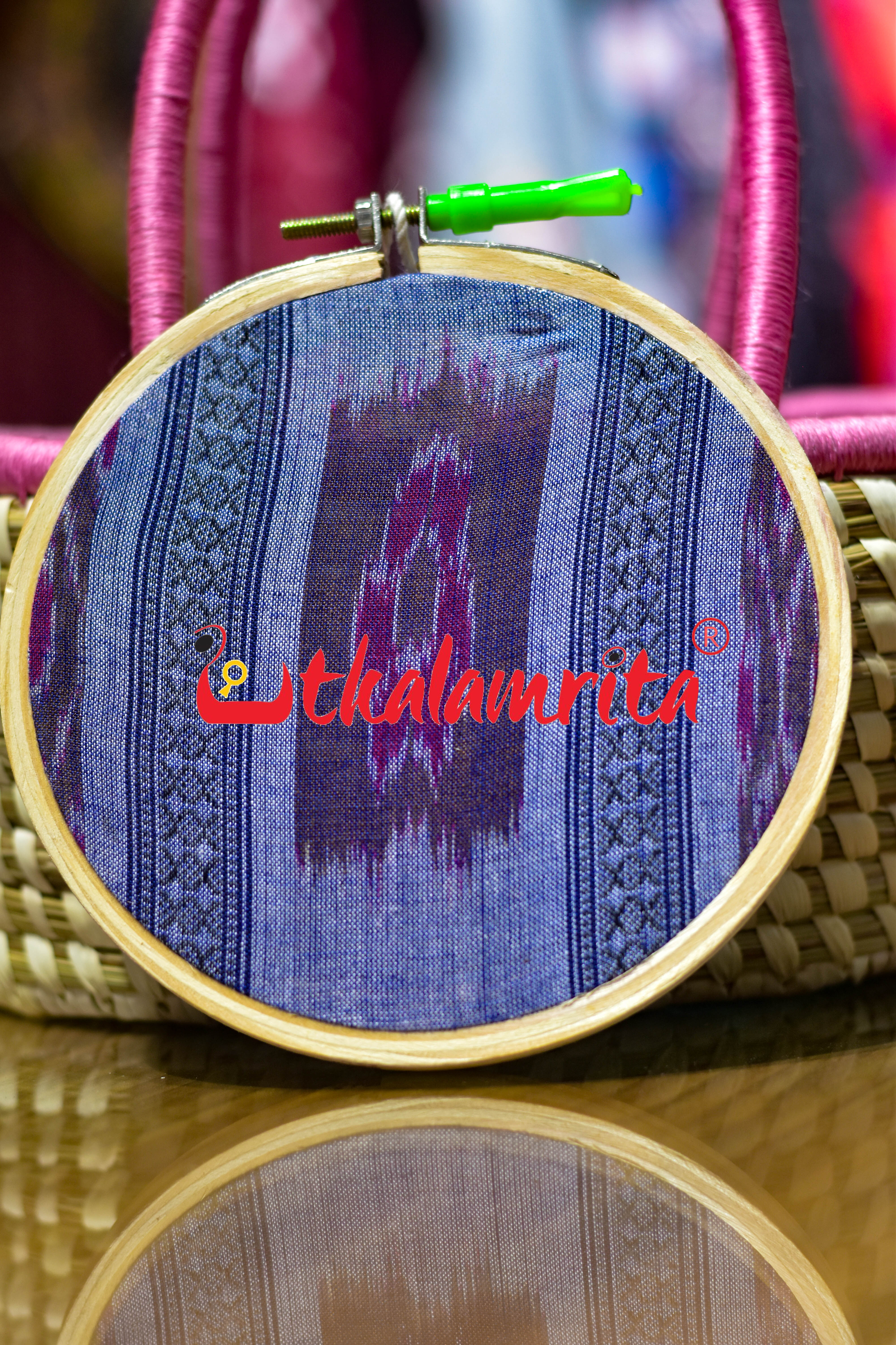 Small Wooden Ikat Hoop