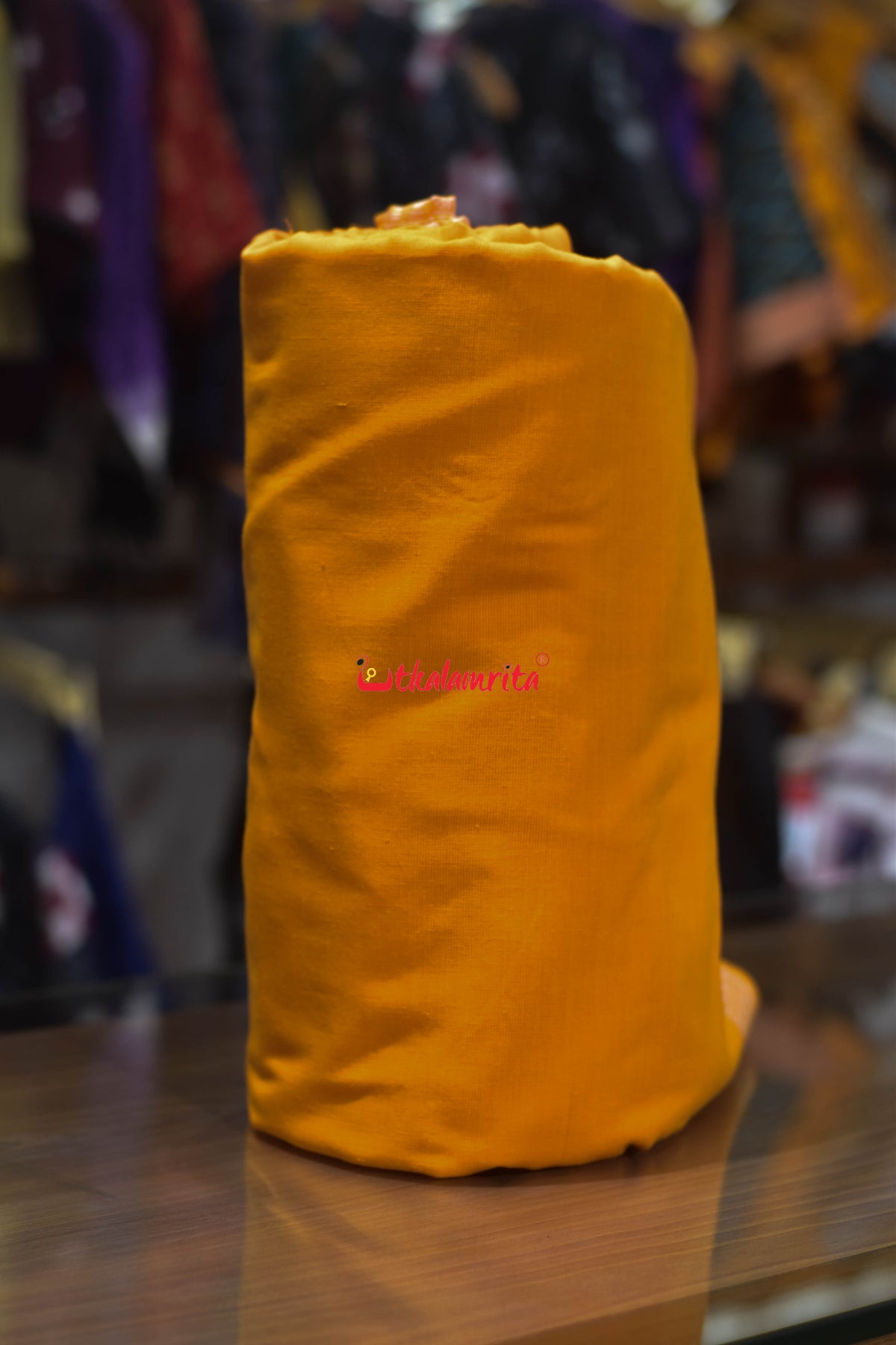 Yellow Big Rudraksha Border Blouse (Fabric)