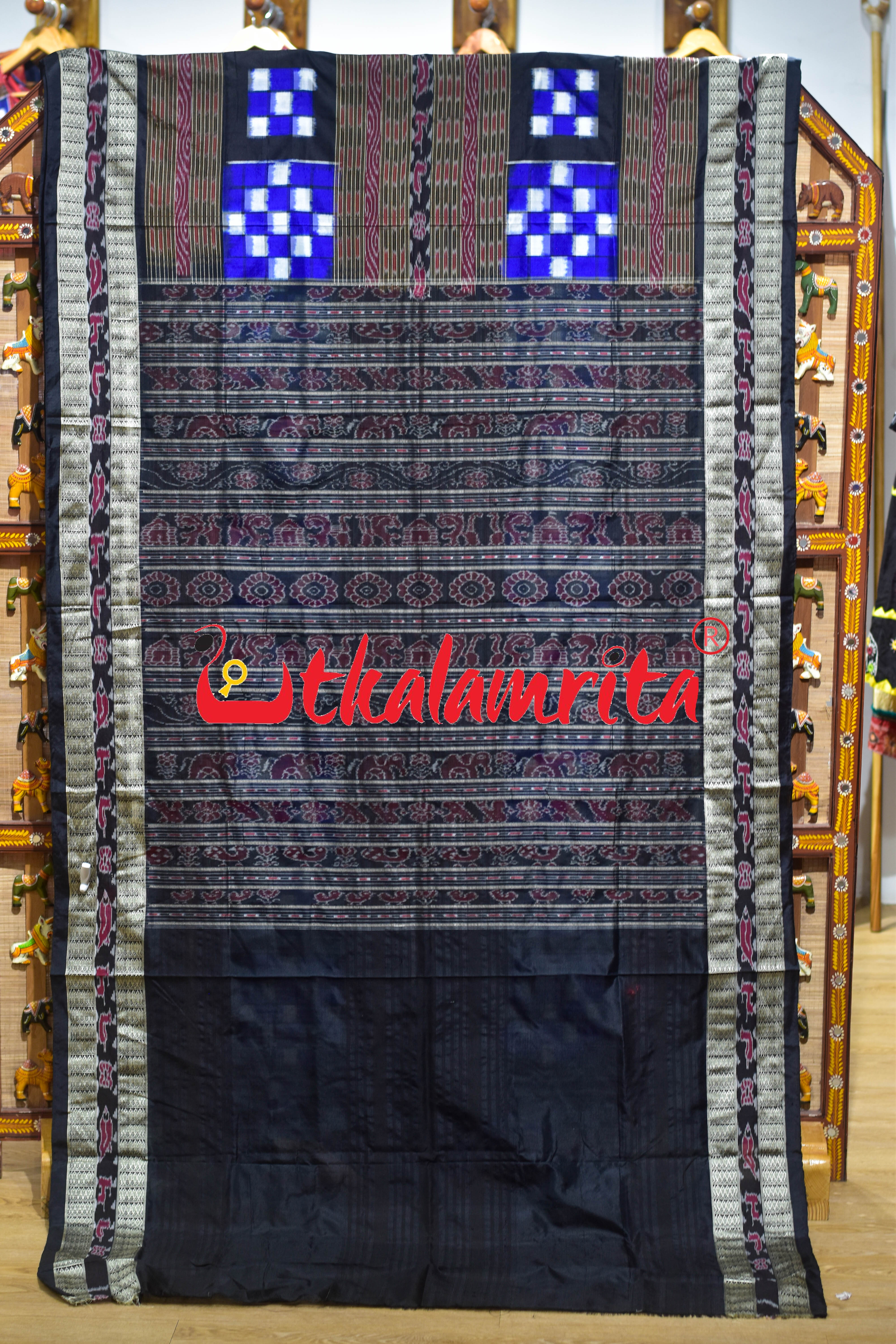 Royal Blue Bichitrapuri Sambalpuri Silk Saree